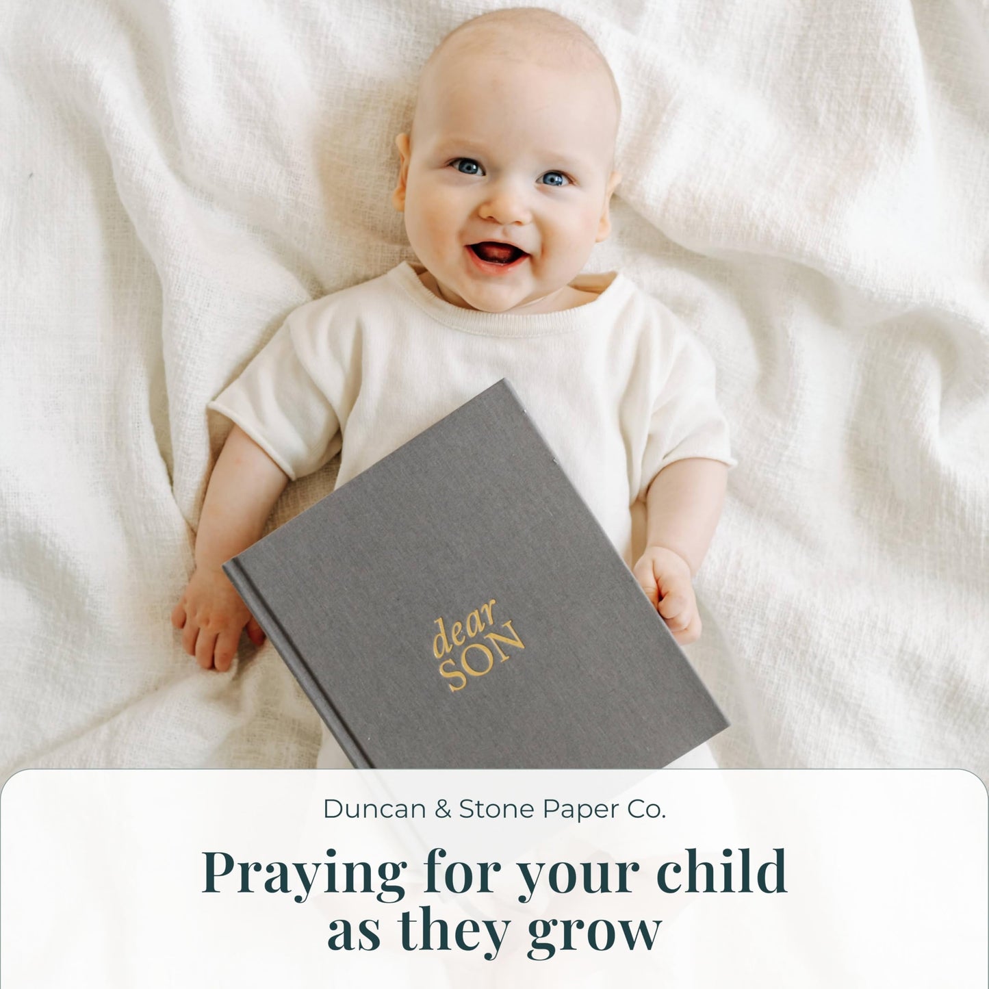 Duncan & Stone Dear Son Boy Mom Baby - Diario de libro de memoria, azul, 230 pg