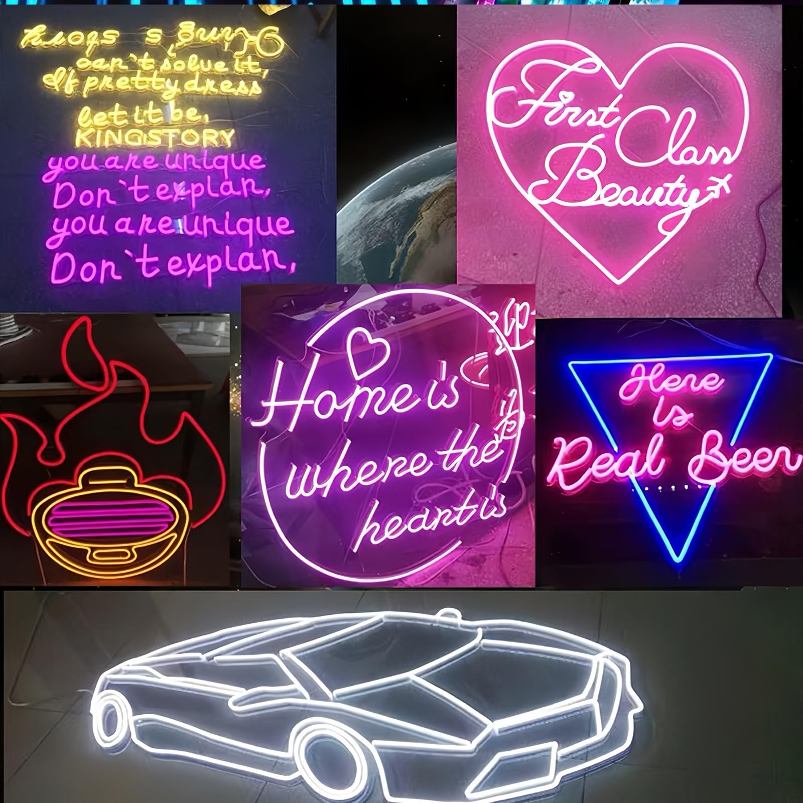 Cable de luz de neón EL de 19,6 ft/6 m, tira de luz LED con 3 modos de iluminación, IP65 resistente al agua, tira led neon cortable para Navidad,decoración bricolaje, fiesta y decoración del hogar