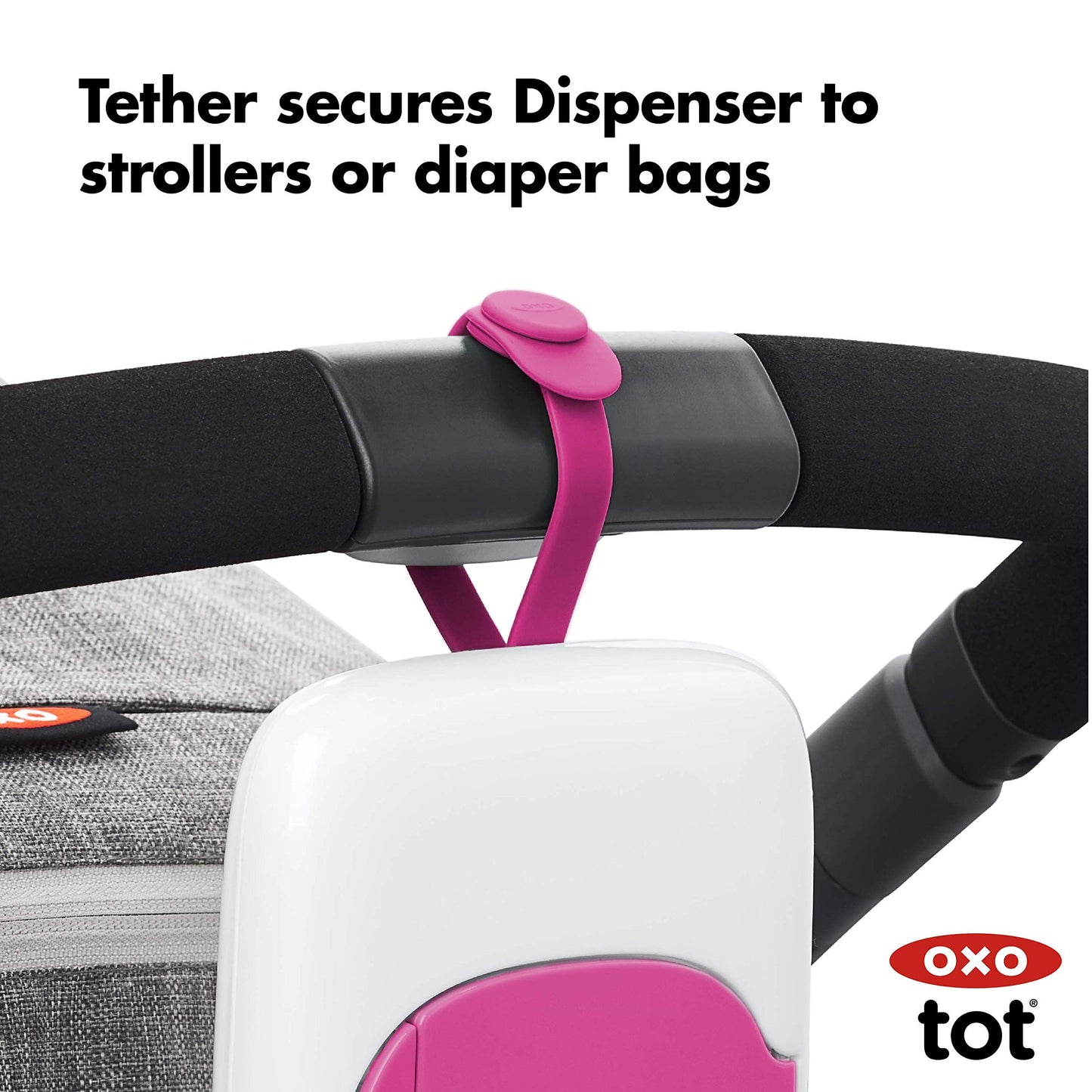 OXO Tot Dispensador de toallitas sobre la marcha, Rosado