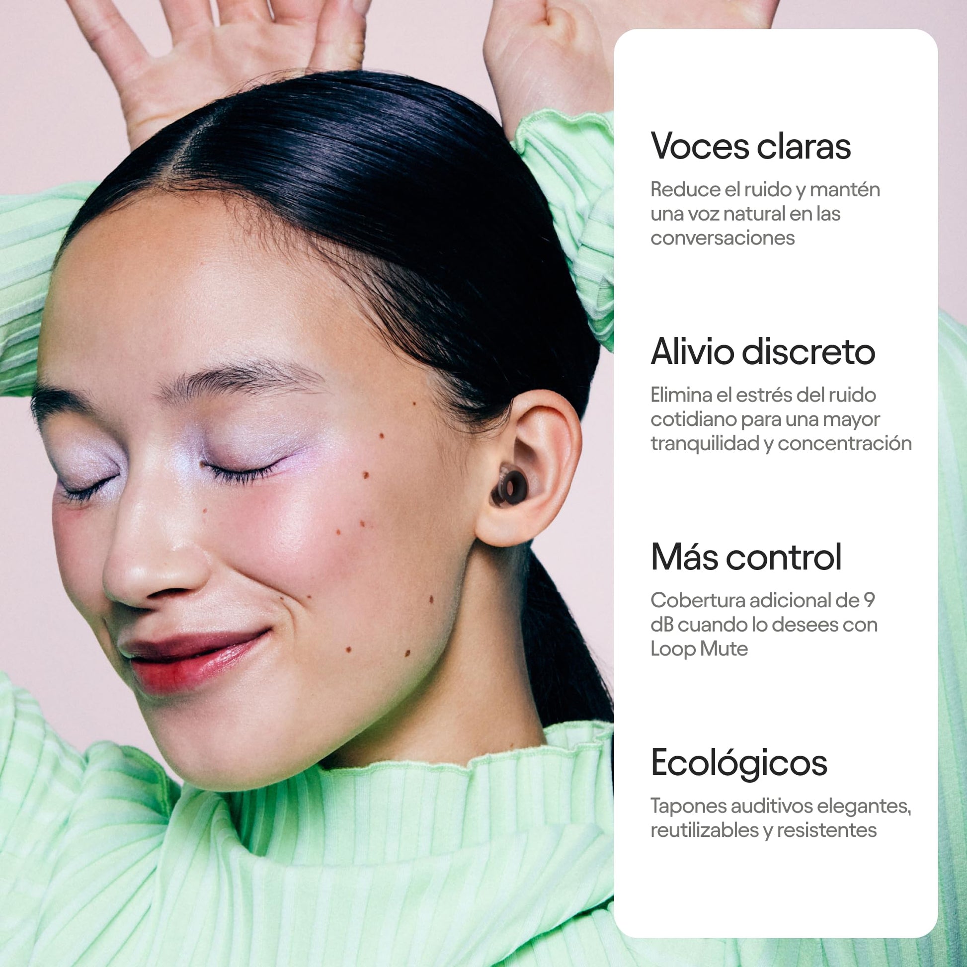 Loop Engage 2 Plus Tapones auditivos – Reducción del ruido cotidiano con voces claras para reuniones sociales, trabajo, conversaciones y para la sensibilidad al ruido – SNR16 dB + accesorio Mute