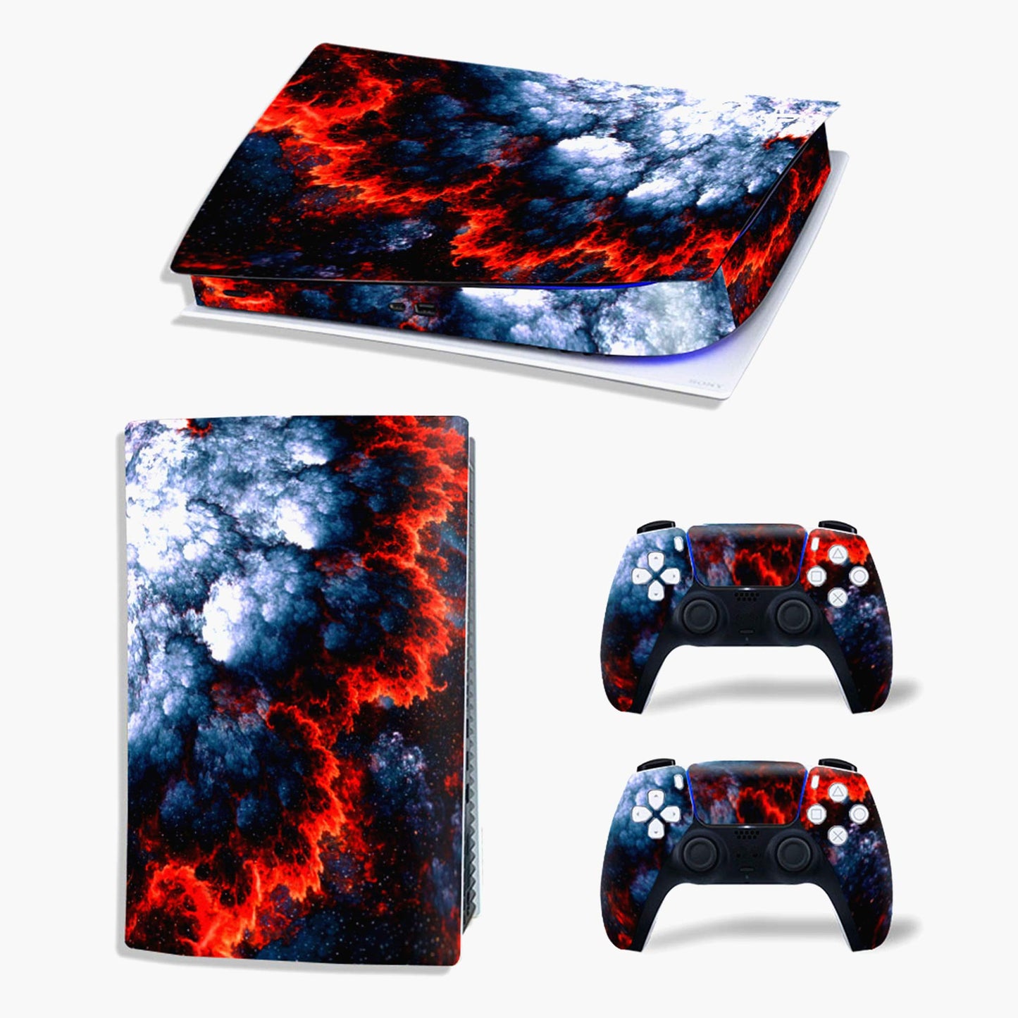 Calcomanías de Vinilo Asokex Fuego Colorido para PS5 Digital Edition