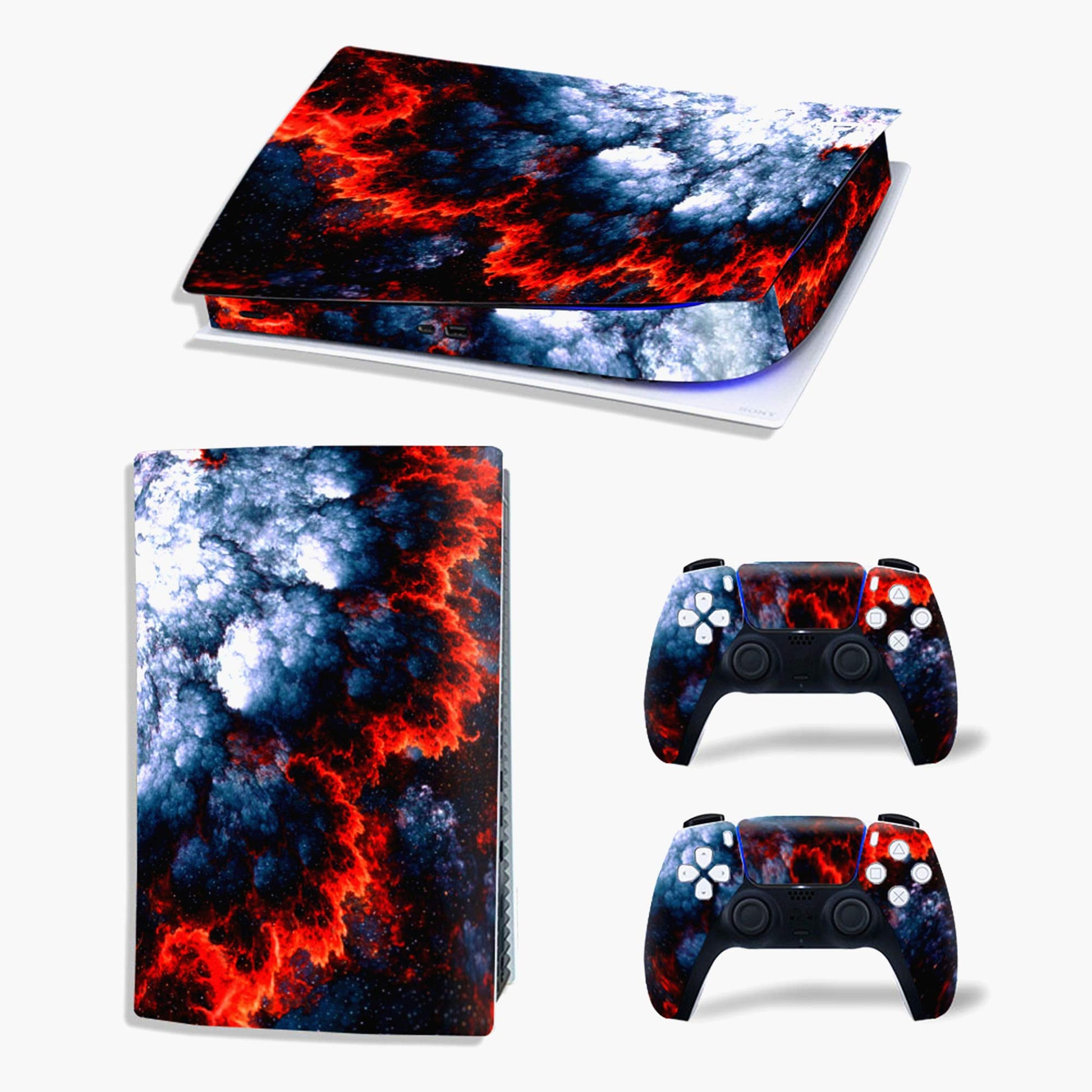 Calcomanías de Vinilo Asokex Fuego Colorido para PS5 Digital Edition