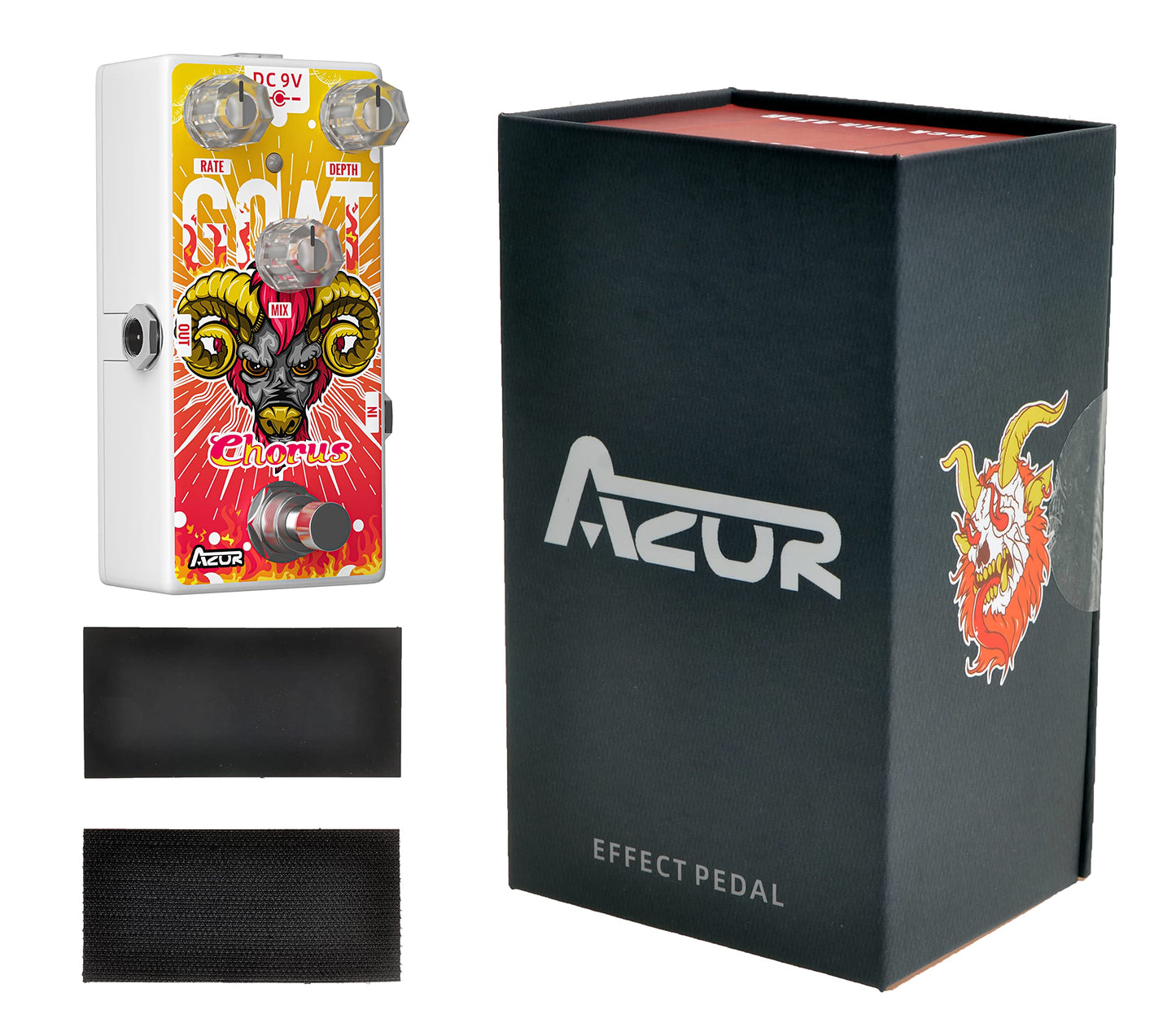 AZOR - Mini pedal de guitarra coro para tablas de pedales, pedal de efectos de coro digital de cabra clásico para guitarra eléctrica AP511