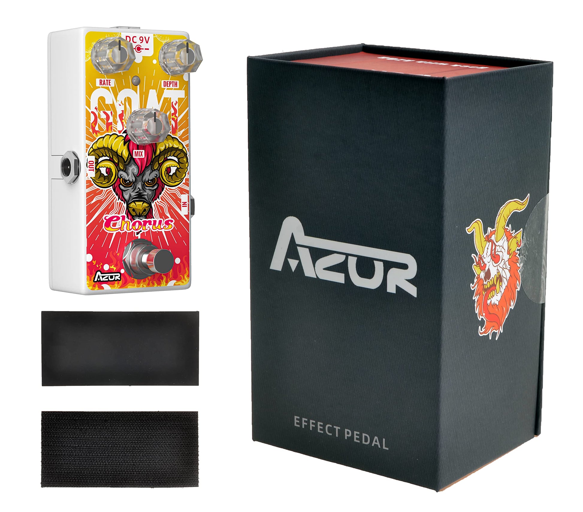 AZOR - Mini pedal de guitarra coro para tablas de pedales, pedal de efectos de coro digital de cabra clásico para guitarra eléctrica AP511