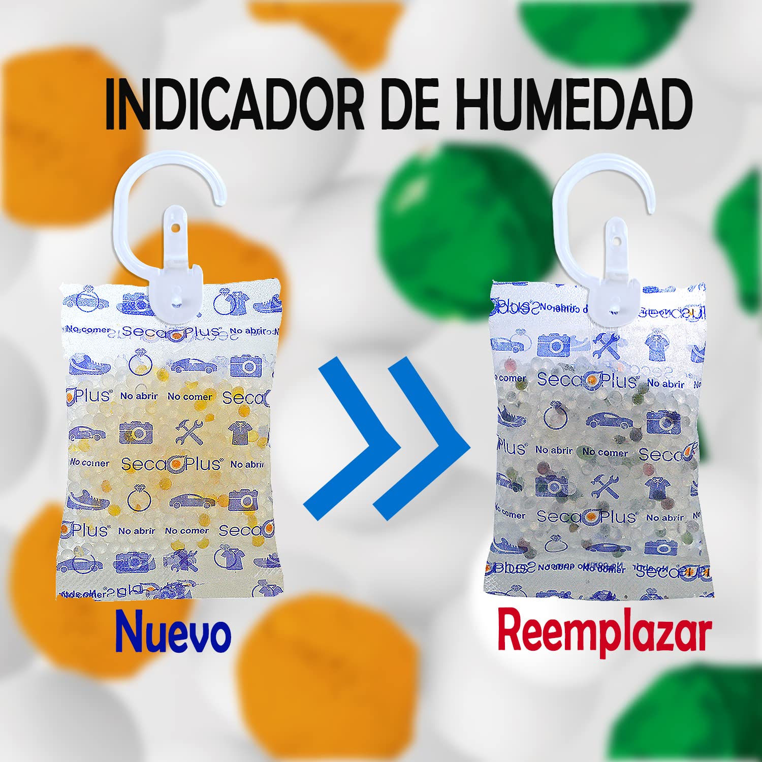 [1x150gr] Secaplus - Absorbedor de humedad en Closet y Armario con gancho, elimina olor a humedad