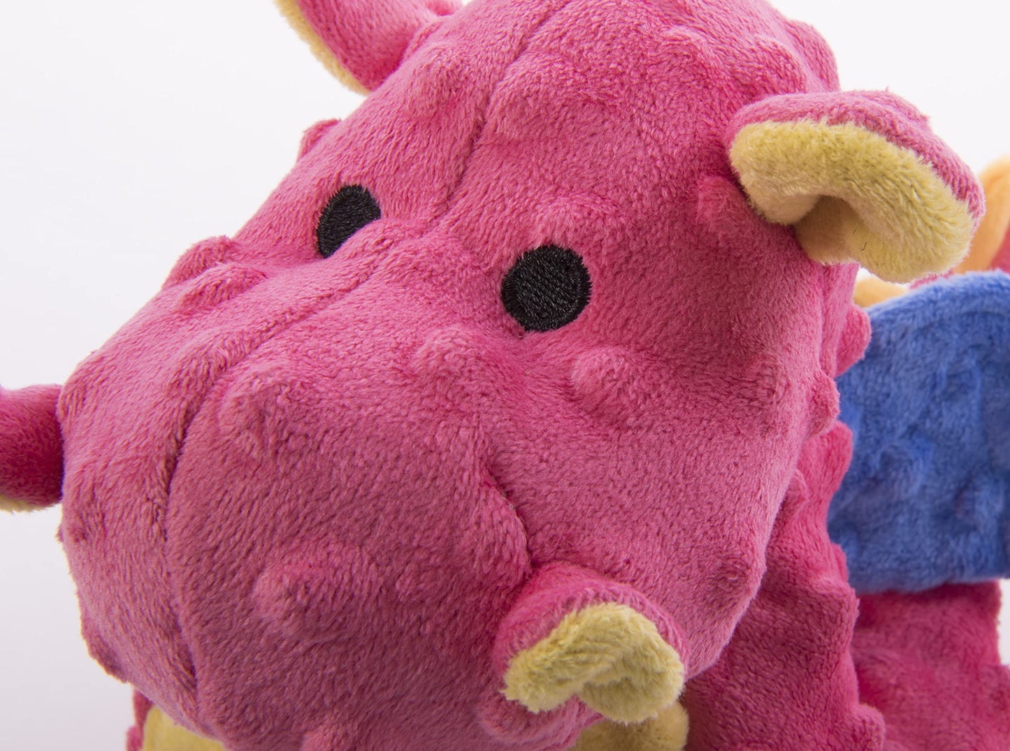 goDog - Juguete de peluche resistente para perros con tecnología Dragon with Chew Guard, color coral, grande