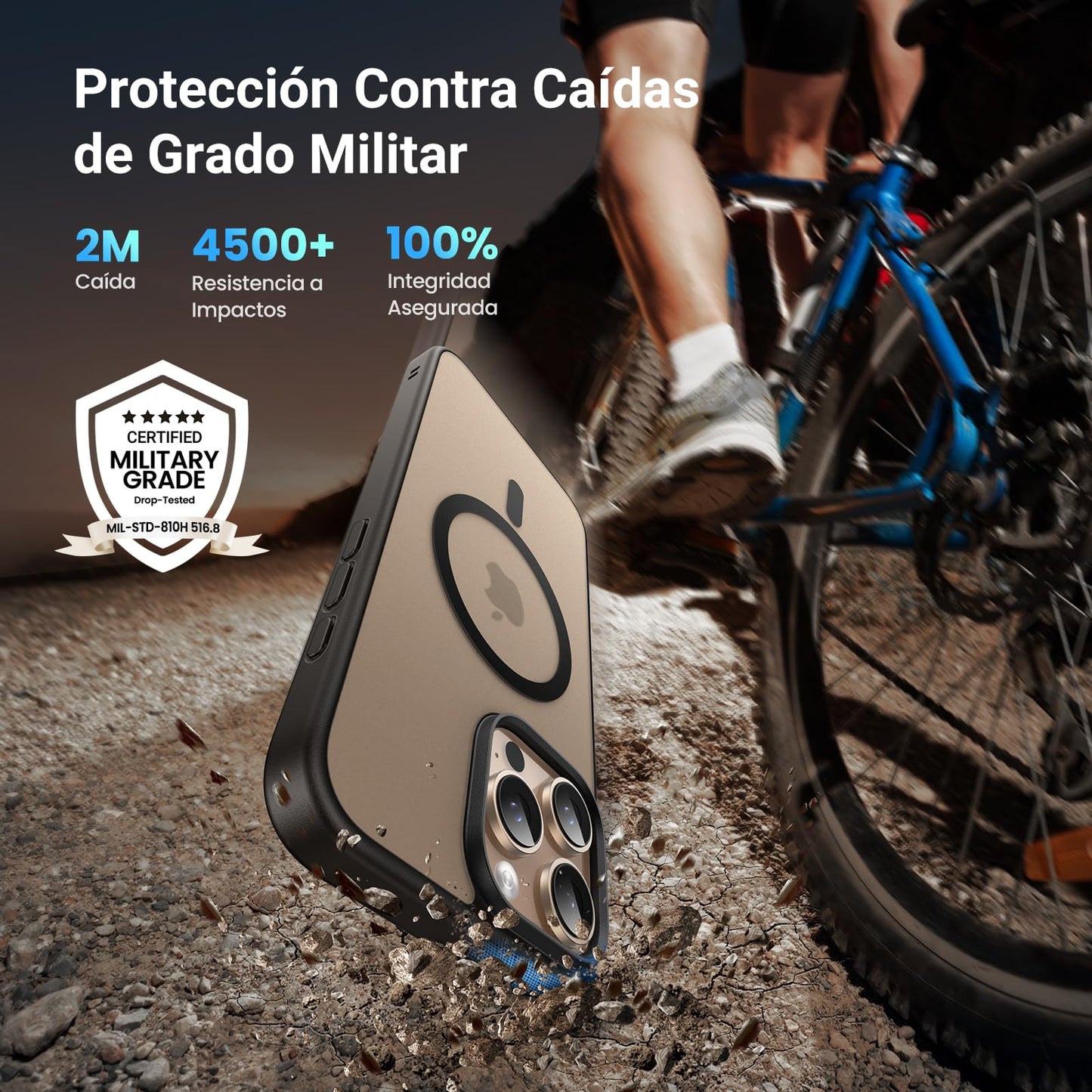 Funda iPhone 16 Pro MAX UGREEN Negro Magnético Anti-Amarillo con Protección de Lente y Caídas