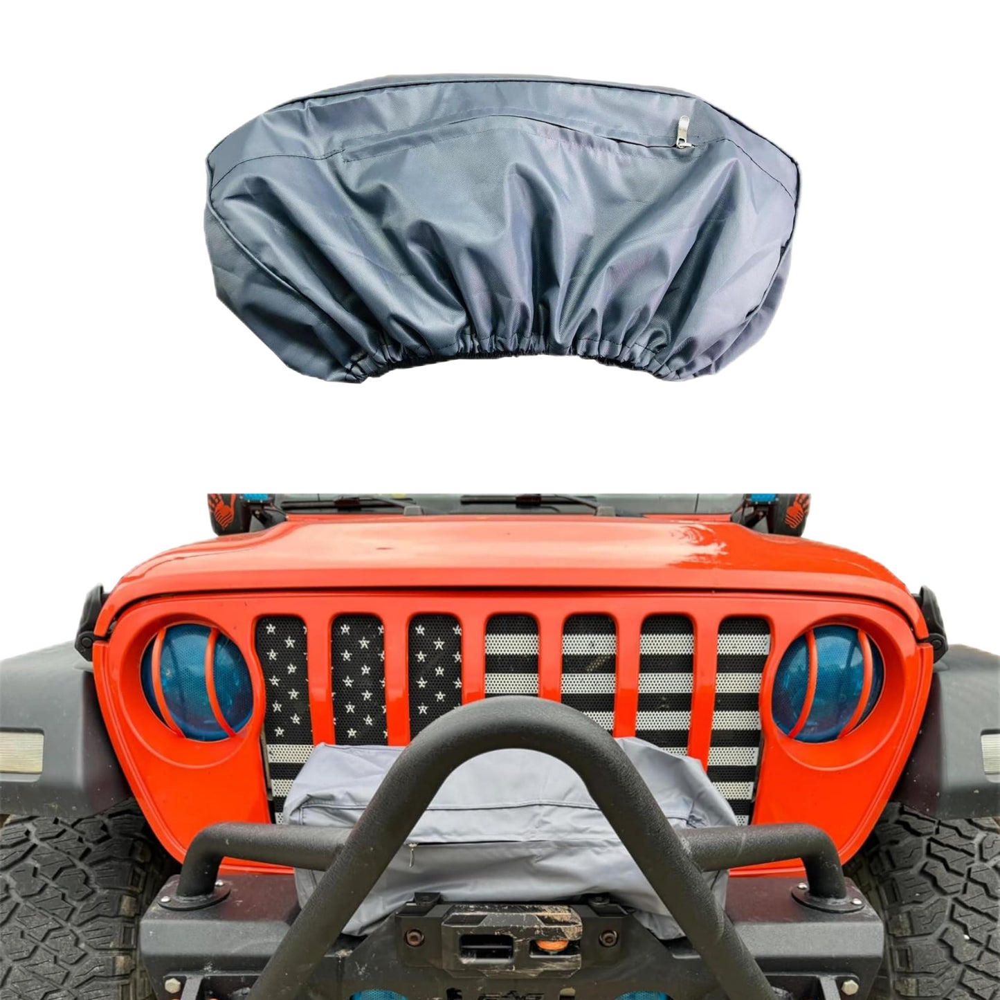 Cubierta para cabrestante, tela Oxford 600D resistente al agua, protector de cabrestante a prueba de polvo, ideal para cabrestantes eléctricos 8500-1650 libras Tamaño (21.6 x 9.5 x 7.5 pulgadas), gris