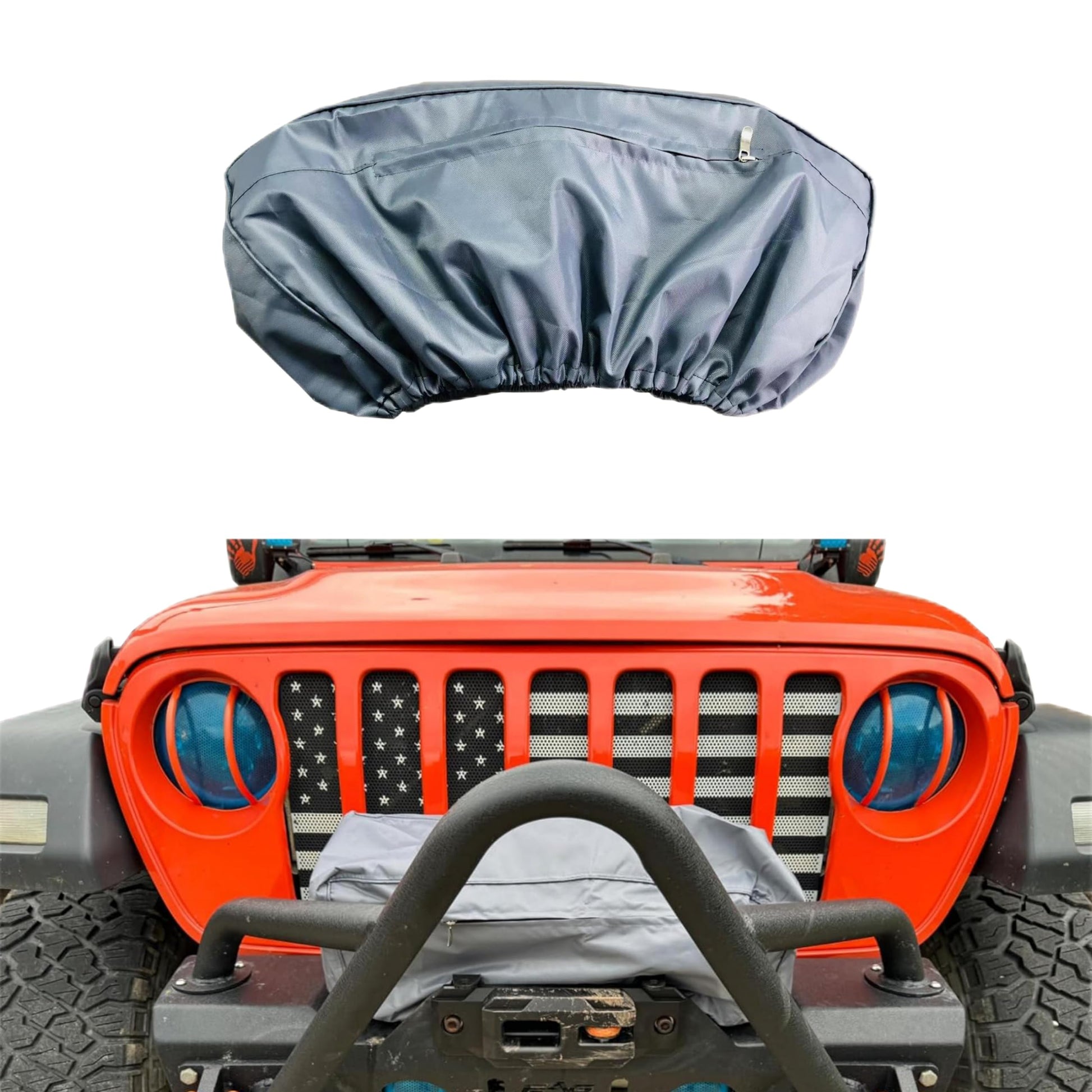 Cubierta para cabrestante, tela Oxford 600D resistente al agua, protector de cabrestante a prueba de polvo, ideal para cabrestantes eléctricos 8500-1650 libras Tamaño (21.6 x 9.5 x 7.5 pulgadas), gris