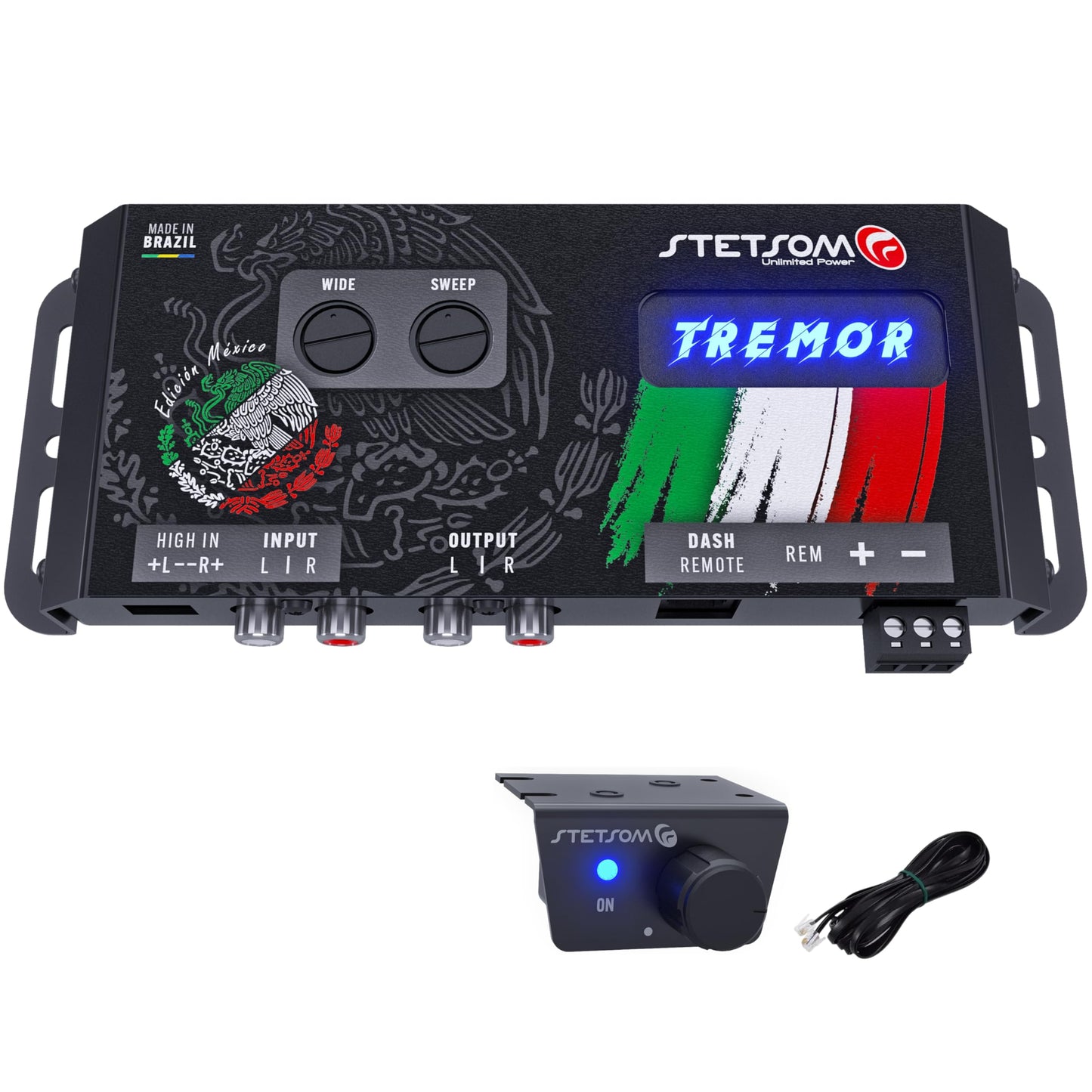 Stetsom Tremor Procesador de restauración de graves, Expansor de amplificador de graves para audio de auto con mando a distancia (sin pegatina de México)