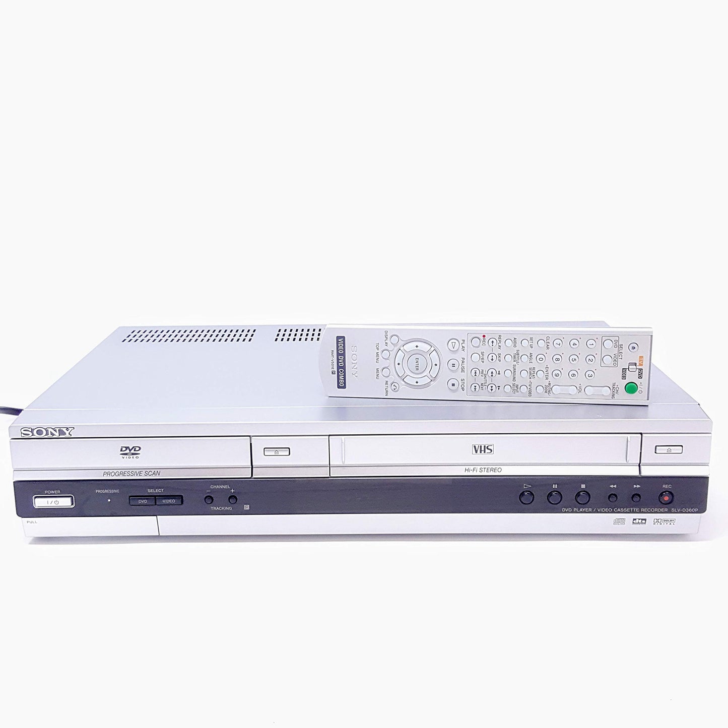Sony D360P - Reproductor de DVD y grabadora de vídeo (4 cabezales, Hi-Fi, VHS, CD, escaneo progresivo, Dolby Digital, DTS, HDMI)