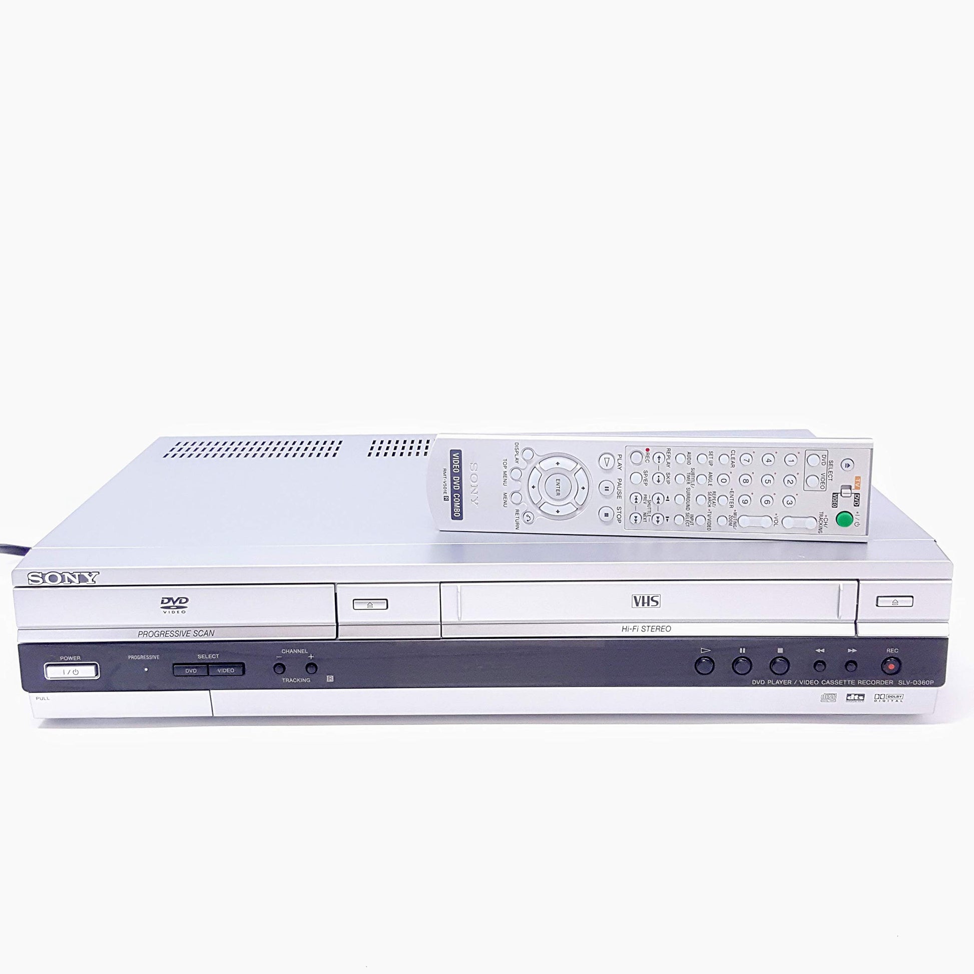 Sony D360P - Reproductor de DVD y grabadora de vídeo (4 cabezales, Hi-Fi, VHS, CD, escaneo progresivo, Dolby Digital, DTS, HDMI)