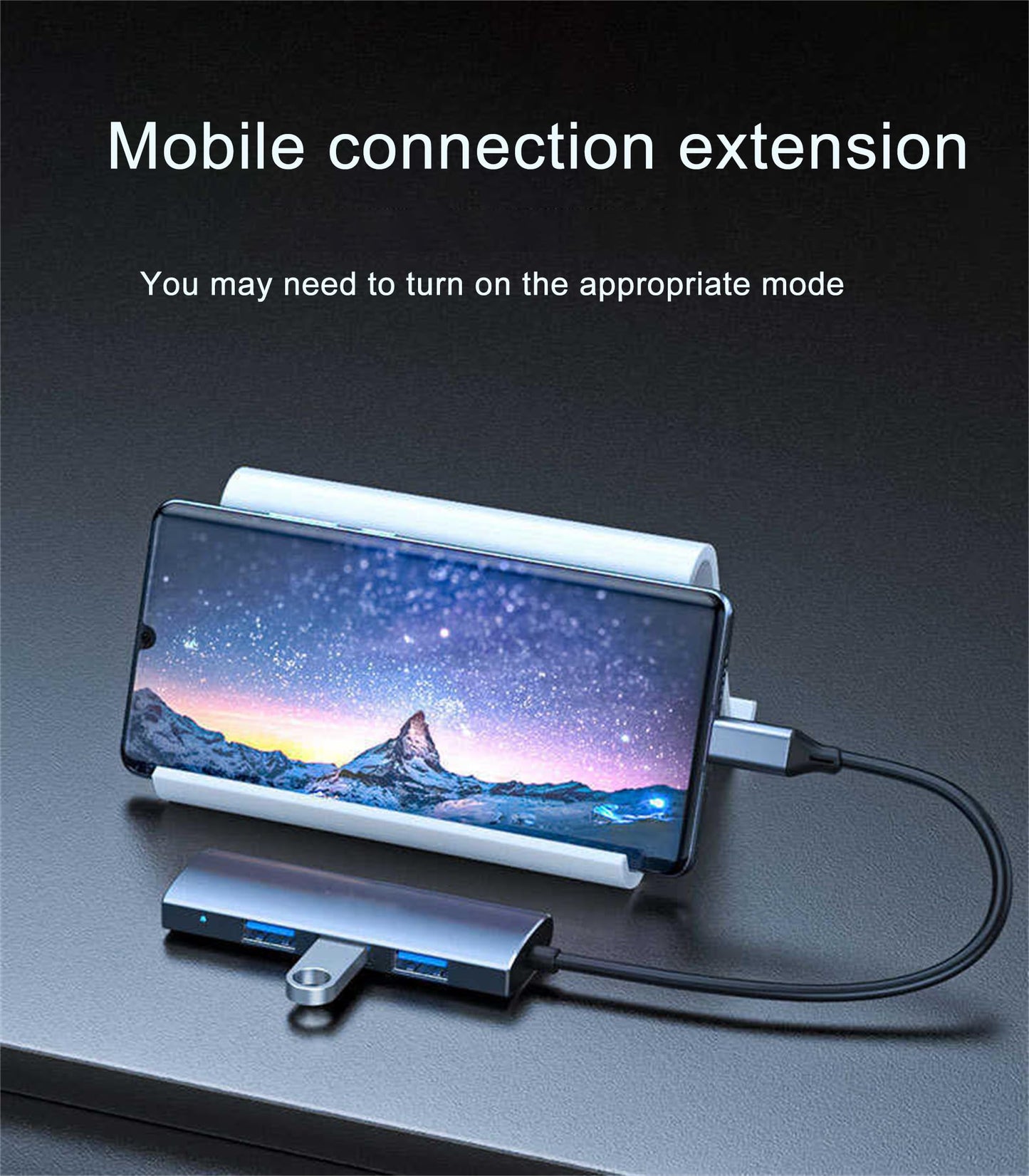 Hub USB 4 en 1, USB a USB 3.0 USB 2.0, 4 puertos USB divisor portátil, estación de acoplamiento USB compatible con computadora portátil, PC, teléfonos... (USB_C HUB2)