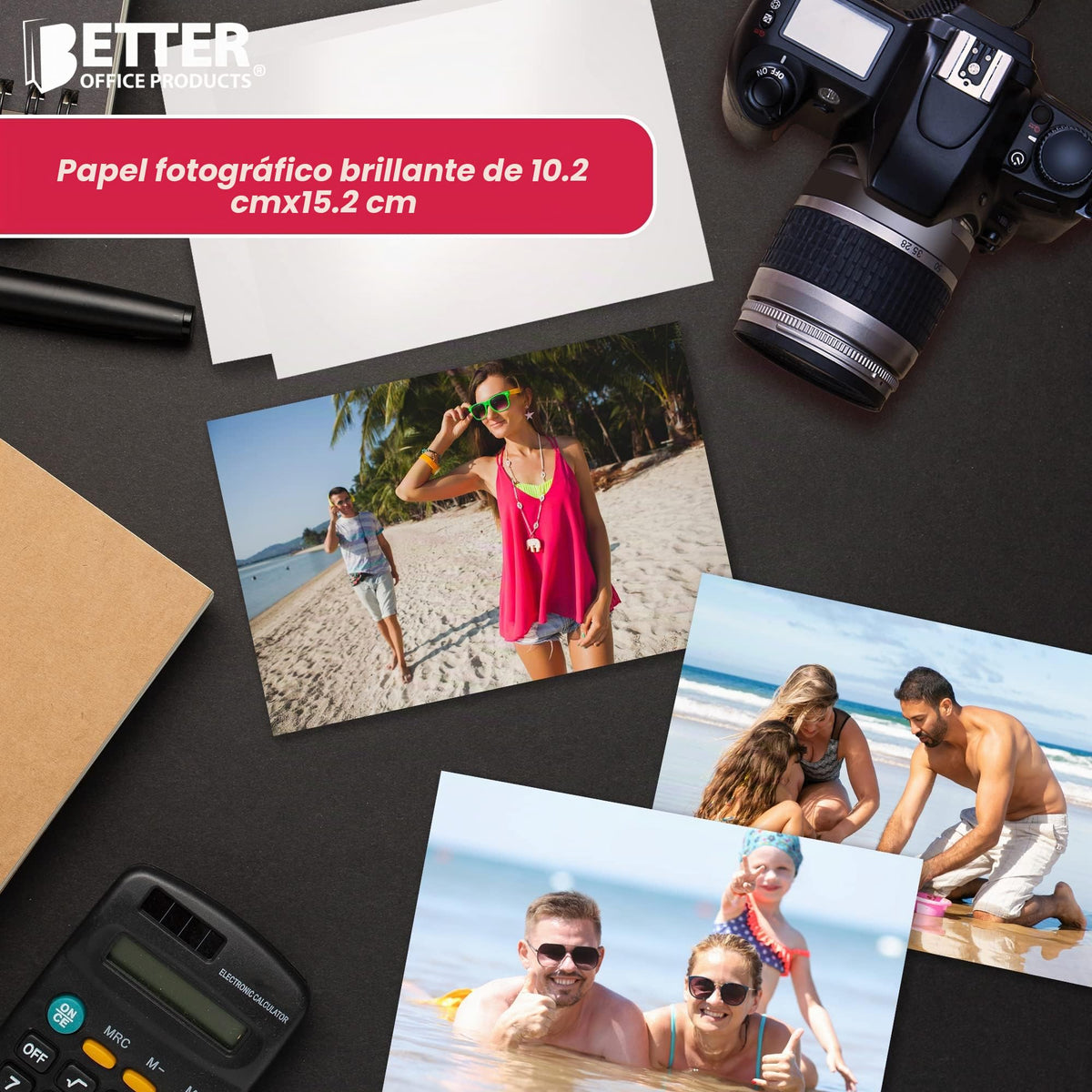Papel Fotográfico Better Office Products Brillante Alta Calidad 10.16 x 15.24 cm 200 g/m² Paquete 400 Hojas