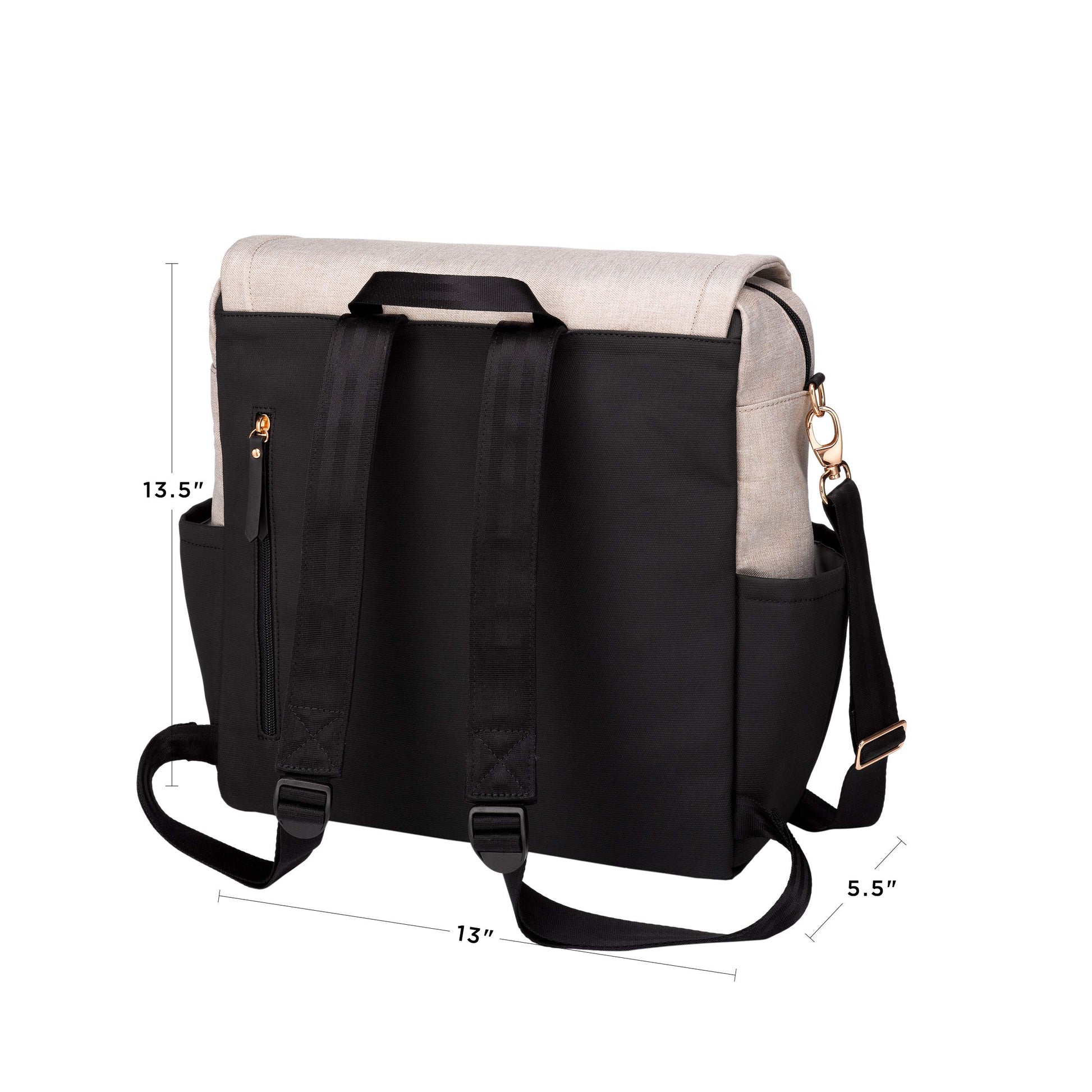 Petunia Pickle Bottom Boxy Mochila, bolsa de pañales, elegante bolsa de bebé, mochila espaciosa, para madres sobre la marcha, arena/negro
