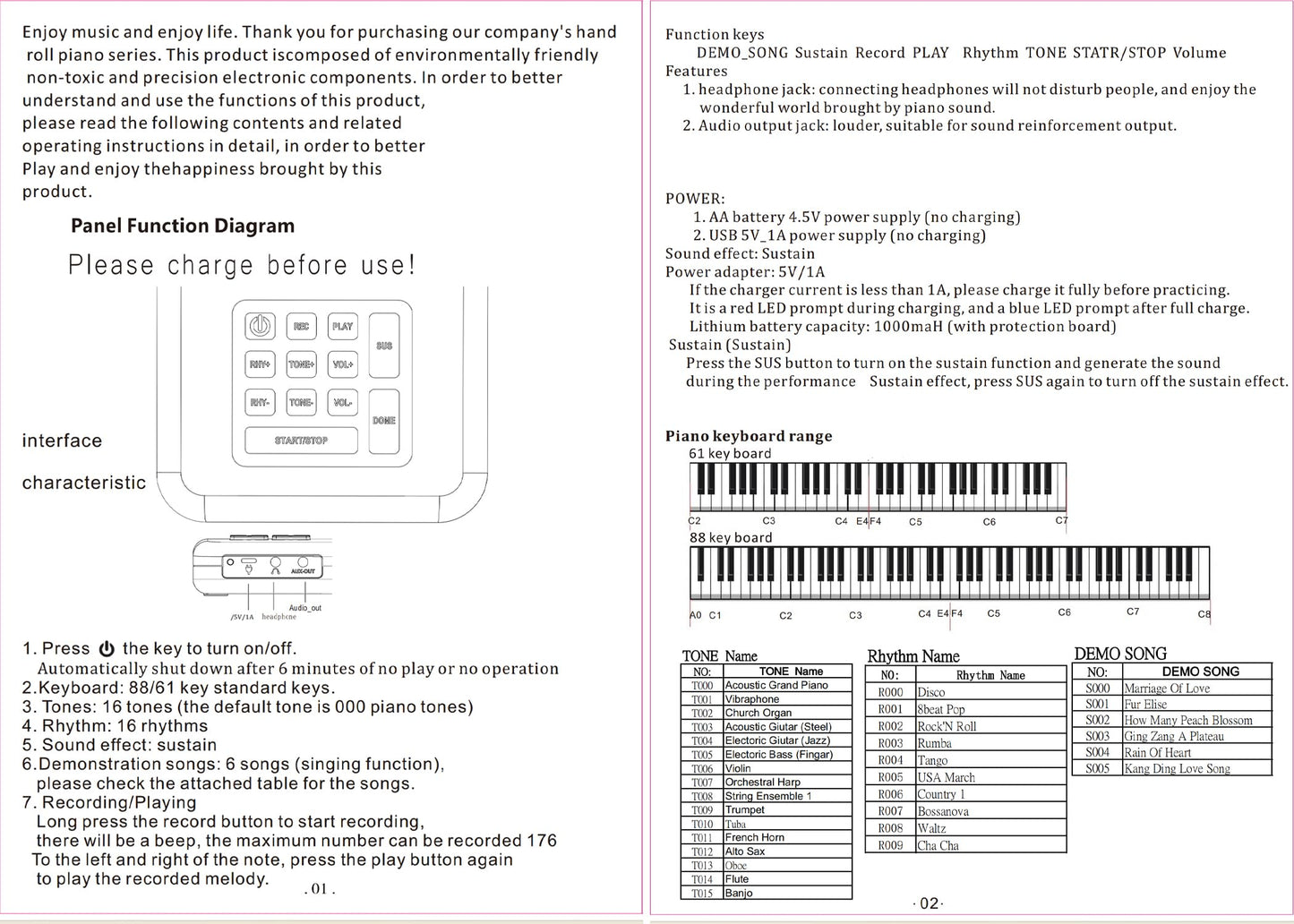 Teclado de Piano Enrollable de Silicona Plegable con 88 Teclas y Altavoz Incorporado para Niños y Adultos Principiantes