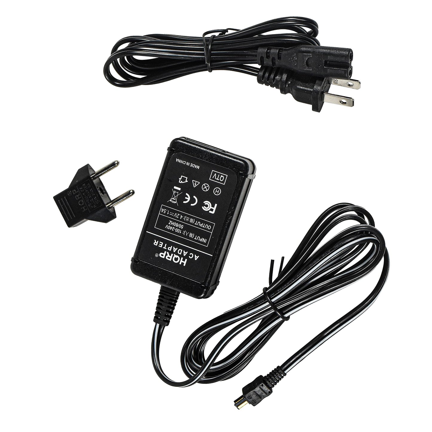 Adaptador de CA HQRP/fuente de alimentación compatible con Sony CyberShot DSC-P200, DSC-P150, DSC-P200/R cámara Digital con Estados Unidos cable y adaptador de enchufe Euro