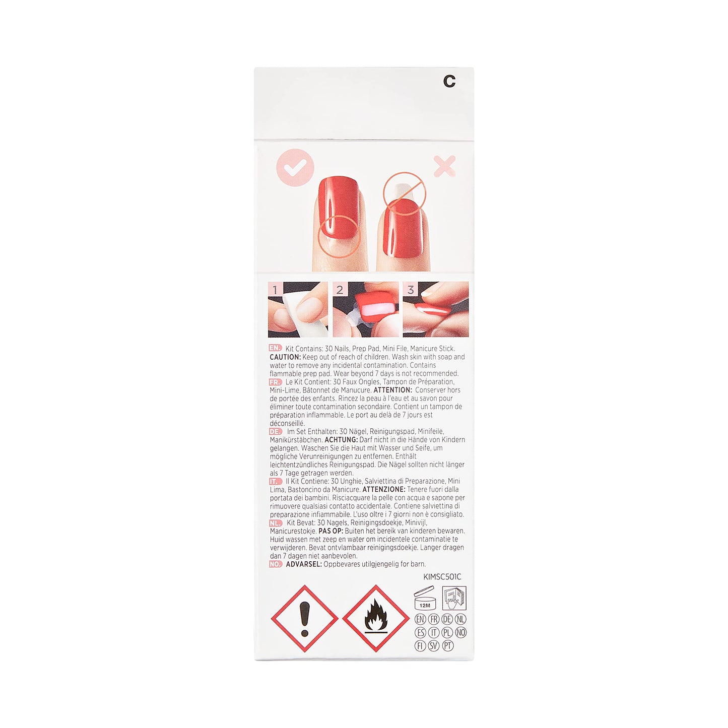 KISS imPRESS - Manicura a presión, cree, cuadrada de longitud corta, con tecnología PureFit, incluye almohadilla de preparación, mini lima, palo de cutícula y 30 uñas postizas