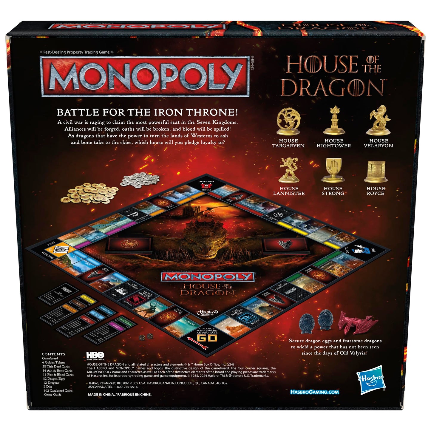Juego de Mesa Monopoly House of The Dragon Edición Exclusiva Amazon