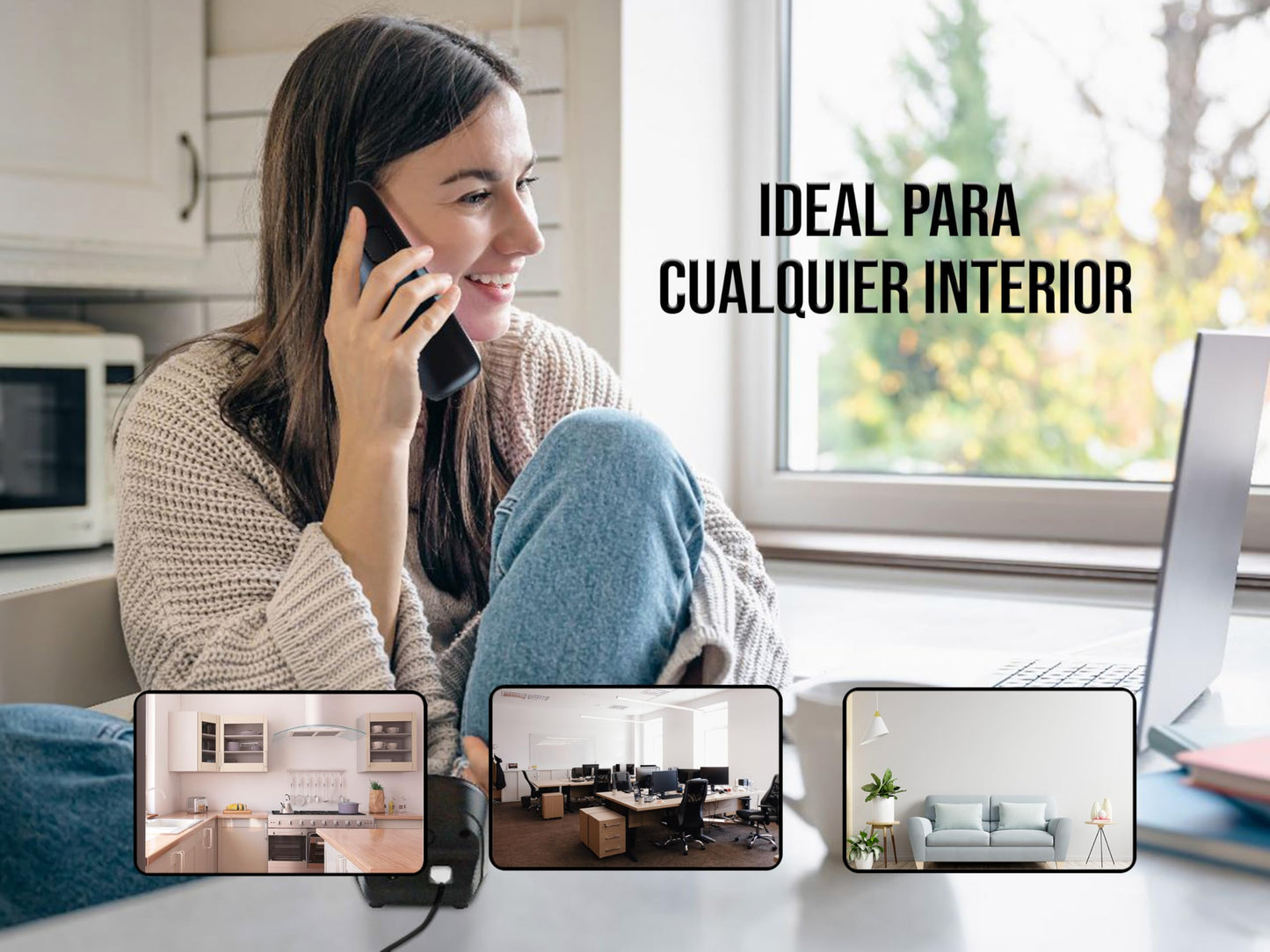 CONTROL EXPERT Teléfono Inalámbrico con Pantalla LCD – Identificador de Llamadas, 16 Idiomas, Marcación Rápida, 50 Contactos, 30 Números Entrantes, 10 Salientes, 10 Tonos y Alarma