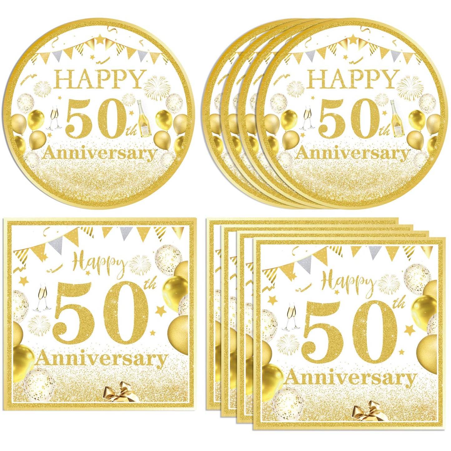 Decoraciones Fiesta 50 Años Doradas 40 Piezas para Cumpleaños y Bodas