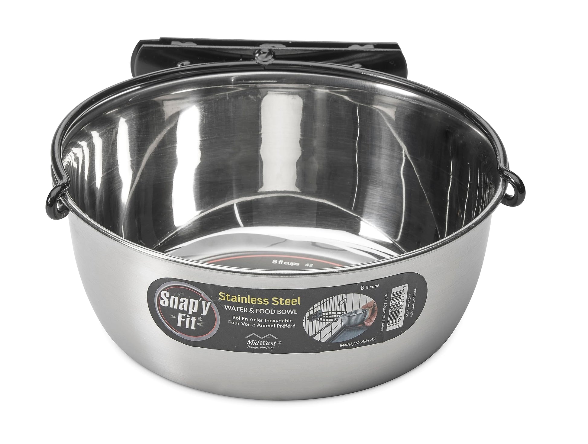 Cuenco de Acero Inoxidable MidWest Homes for Pets Plateado para Comida de Perros y Gatos