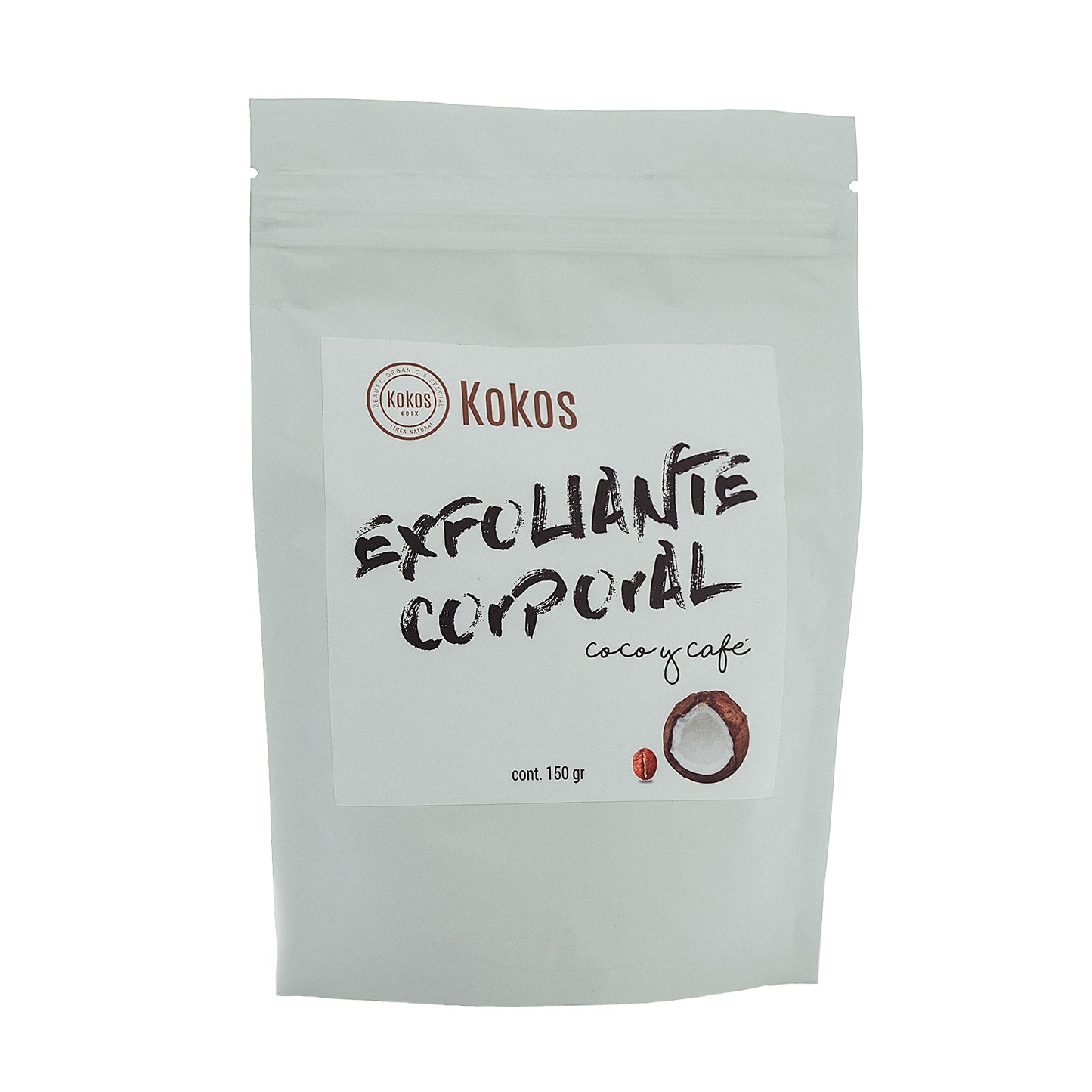 KOKOS Organic, Exfoliante Corporal, Hidrata y Suaviza la Piel, Exfoliante Corporal a Base de Café, Con Aceite de Coco Orgánico, Aceite de Almendras, Vitamina E, Contenido 250 gr