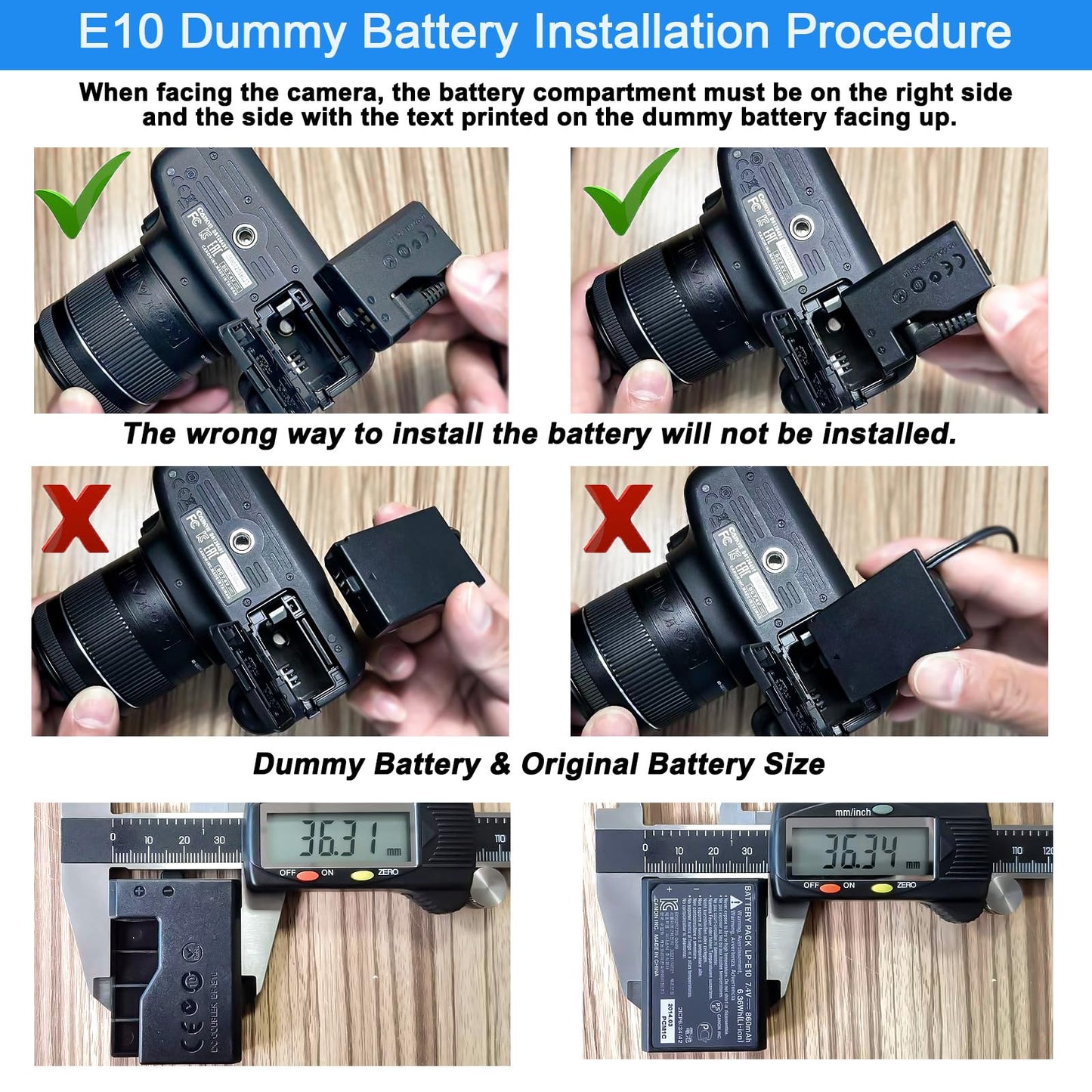 Partstec ACK-E10 AC Power Adapter and DR-E10 Camera Battery Charger Kit (Canon LP-E10 Battery Replacement) for Canon EOS Rebel T5i, T4i, T3i, T2i, 700D