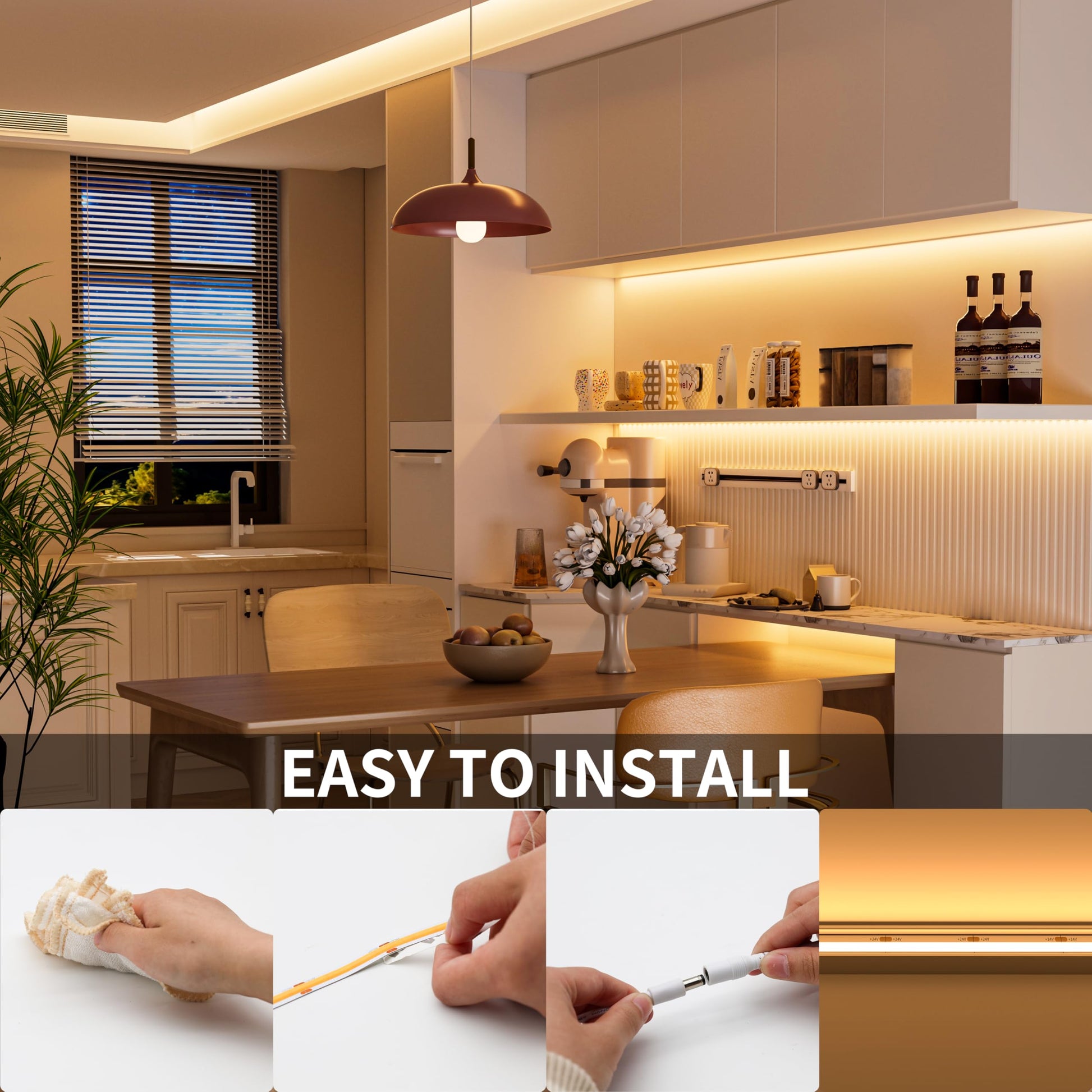 Tira de Luces LED PAUTIX Blanca Cálida Superbrillante 6,1m Flexible CRI90+ para Proyectos de Iluminación de Gabinete de Casa