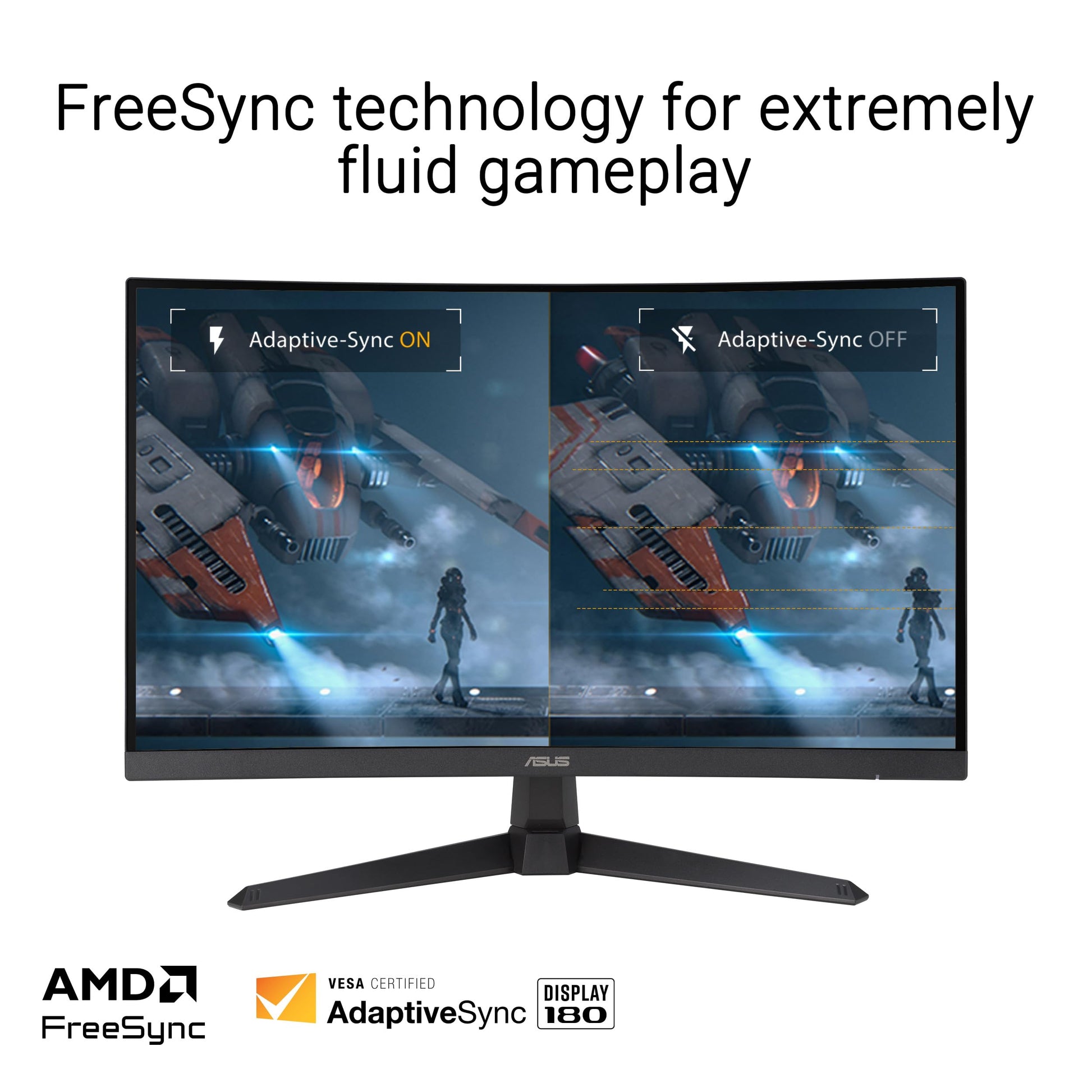 ASUS TUF Gaming 27" 1440P - Monitor para Juegos HDR Curvado (VG27WQ3B) - QHD (2560 x 1440), 180Hz, 0.5ms, Extreme Low Motion Blur, FreeSync, 90% DCI-P3, DisplayWidget, garantía de 3 años