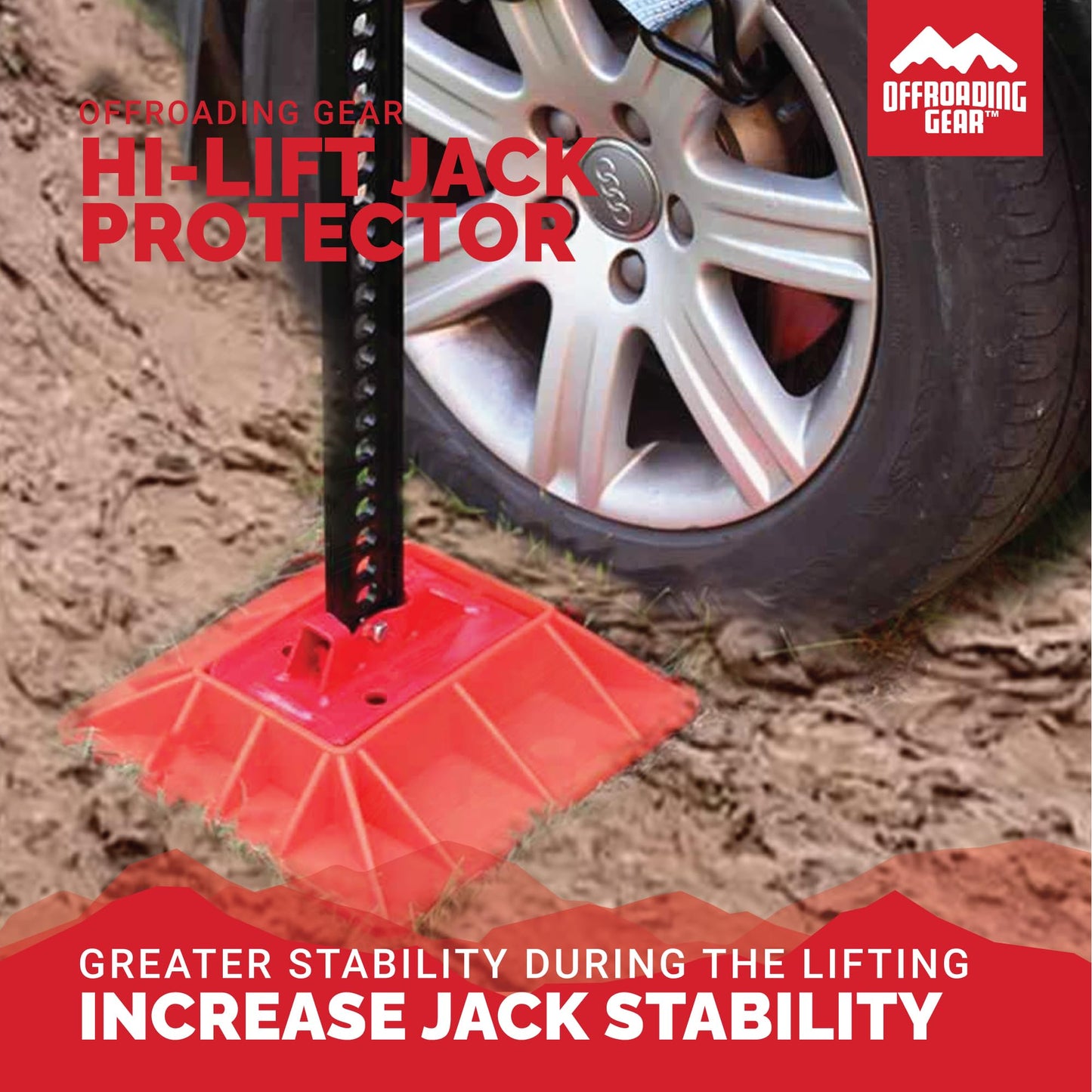 Offroading Gear Base & Handle Bar Protector for Hi-Lift/Farm Jack/Big Red/etc.
