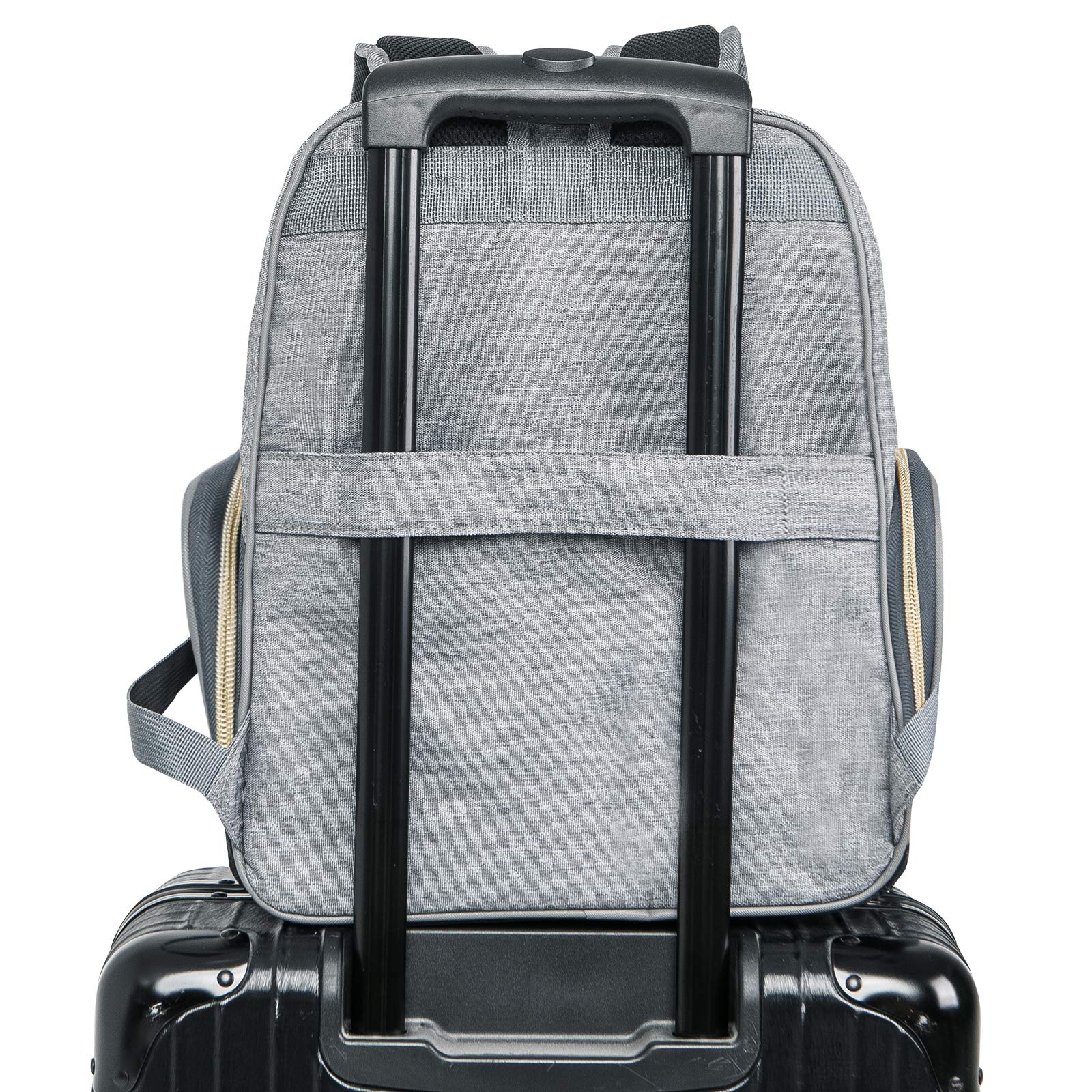 Mochila de extracción de leche para pañales, mochila multifunción para trabajo al aire libre con bolsillo aislante, gris, L