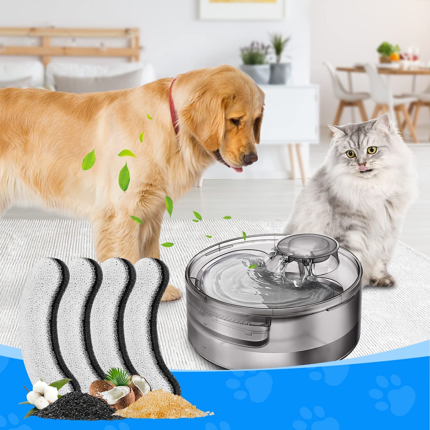 Repuesto de Filtro de Agua MyfatBOSS Blanco Compatible con DF10 y DF30 para Mascotas