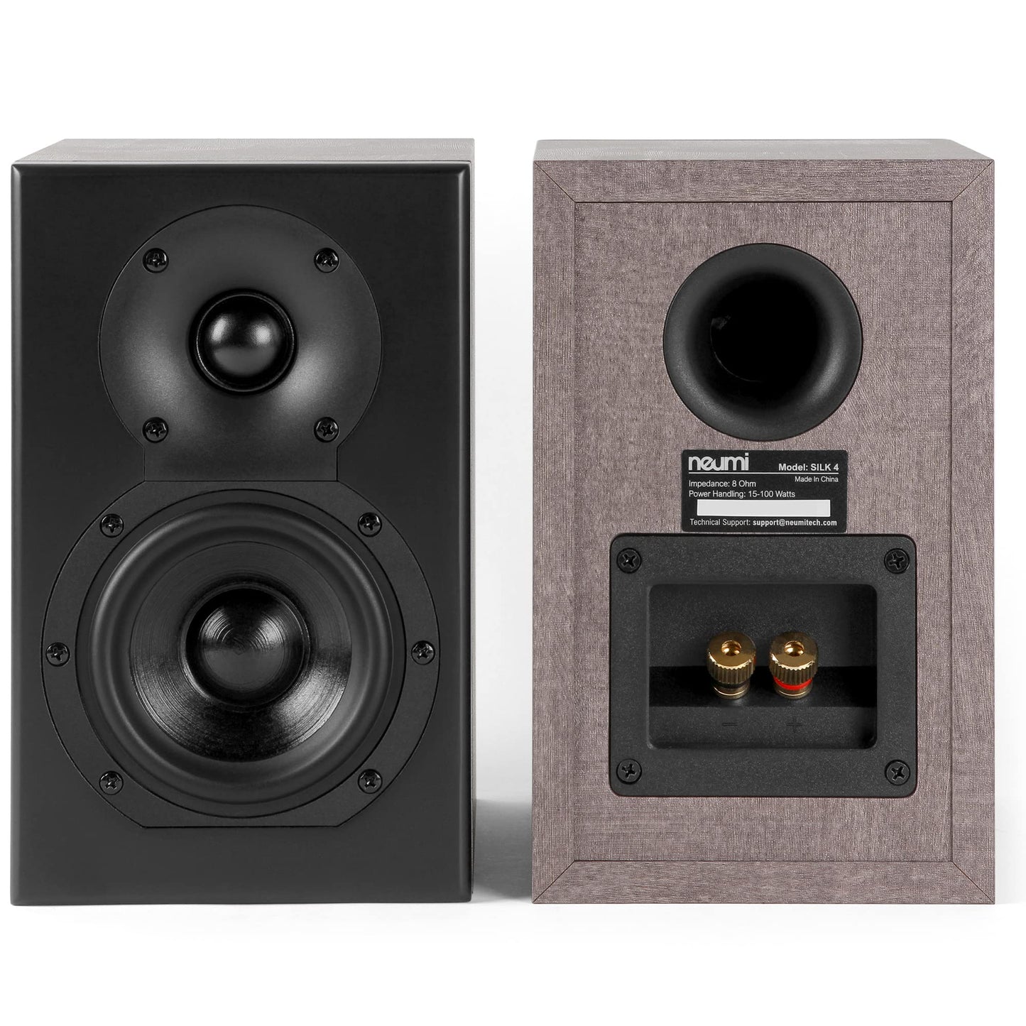 Altavoces Estantería NEUMITECH Negro Marrón Claro 4 Pulgadas 2 Vías Limitada