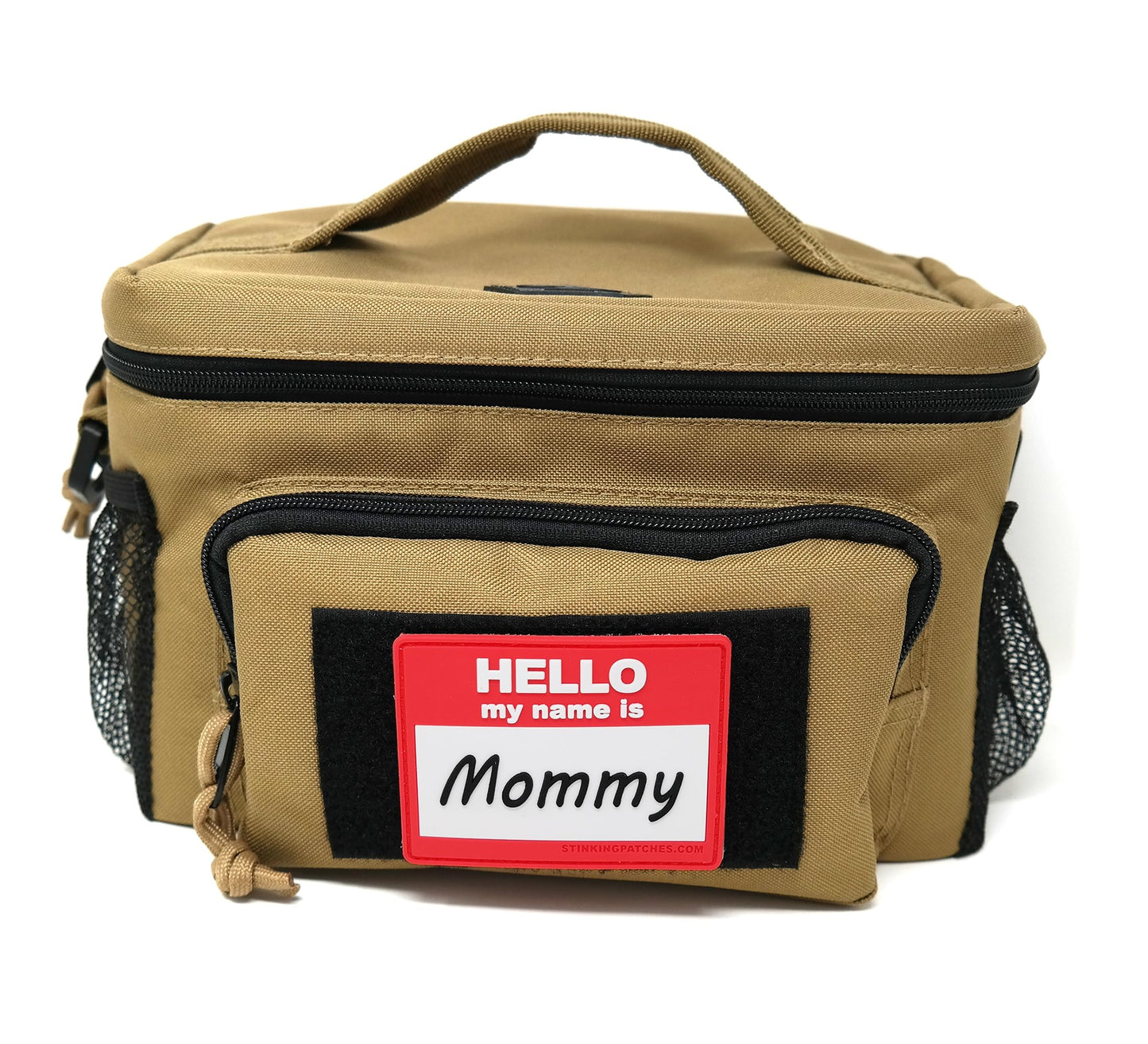 Hello My Name is Mommy Parche de PVC con gancho y bucle | Divertido parche táctico para bolsas de pañales y equipo de papá