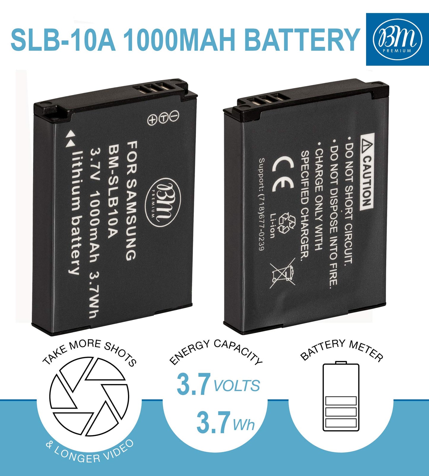 Batería Digital SLB-10A para Cámara Samsung 2 Pack