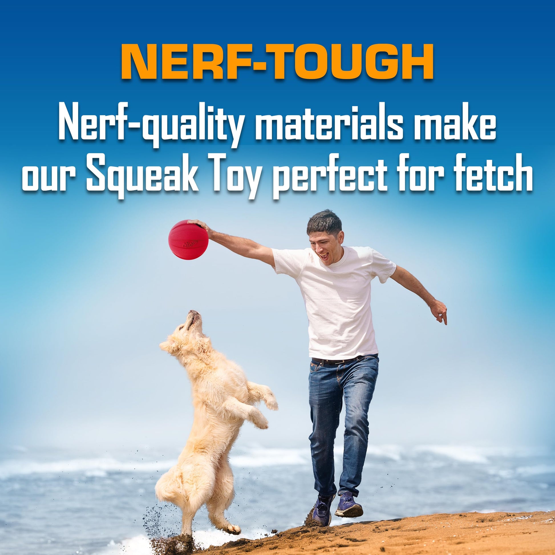 Pelota Squeak Nerf Dog Grande Verde y Rojo paquete de 2