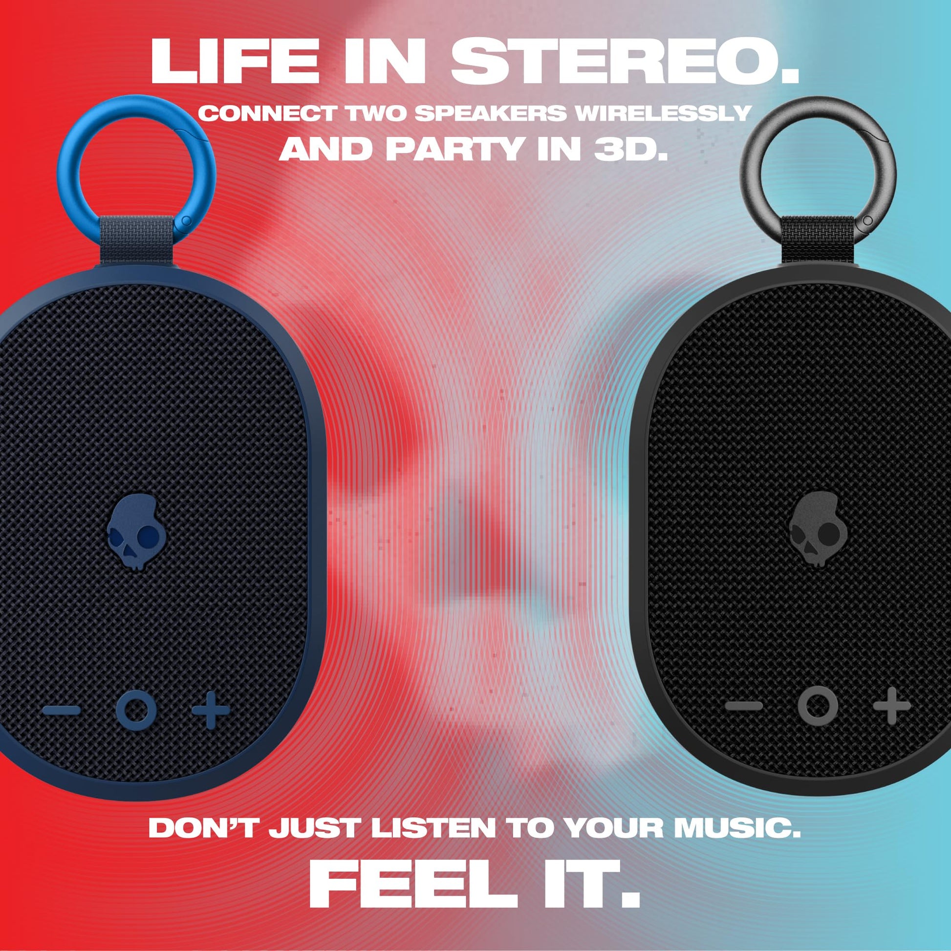 Skullcandy Kilo Altavoz Bluetooth inalámbrico IPX7 Impermeable con batería de 24 Horas, hacia Abajo y emparejamiento inalámbrico Verdadero,Perfecto para Exteriores (Negro) (2SKSK1845B0L2)