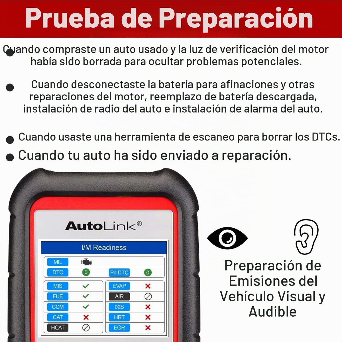 Escáner OBD2 Autel Autolink AL529HD Servicio Pesado Recuperación de Código Vin y Prueba de Monitor Obdii