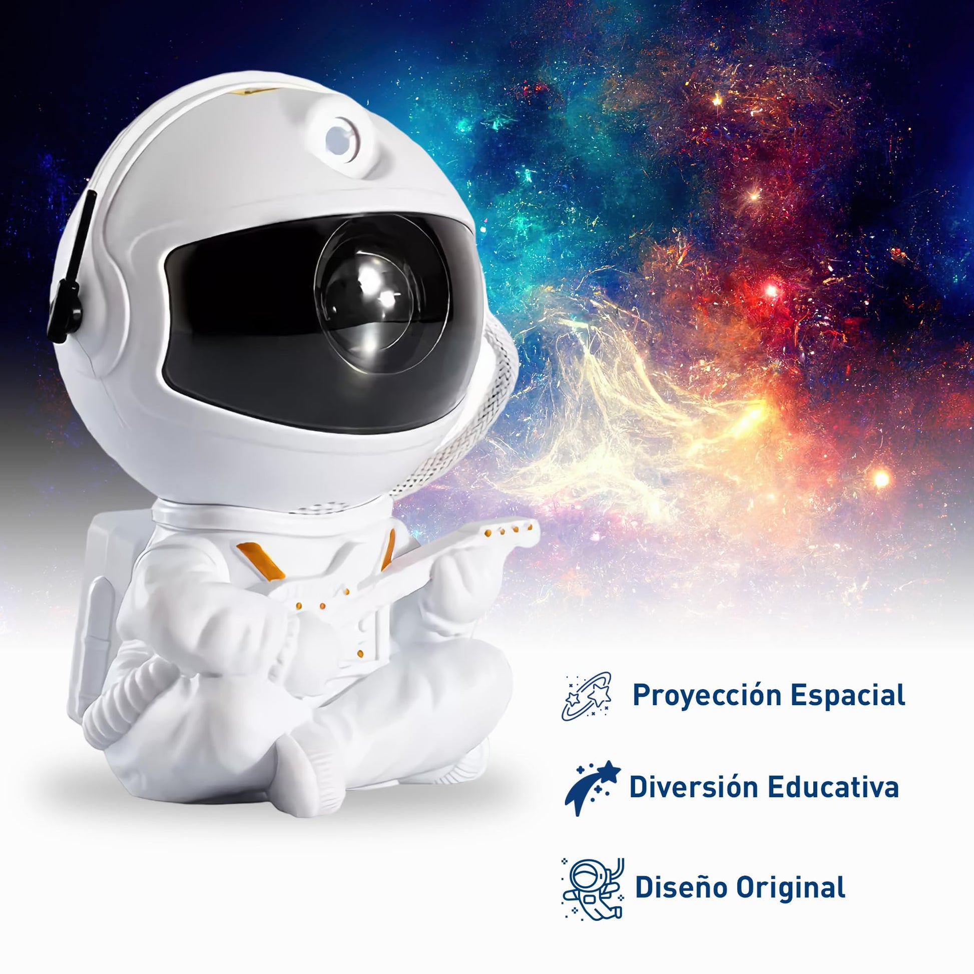 Bluelander Proyector Astronauta, Astronauta Proyector de Estrellas, Control Remoto, Luces Estrellas, Adecuado para Niños, Regalo Ideal, Ángulo Ajustable 360° (Blanco)