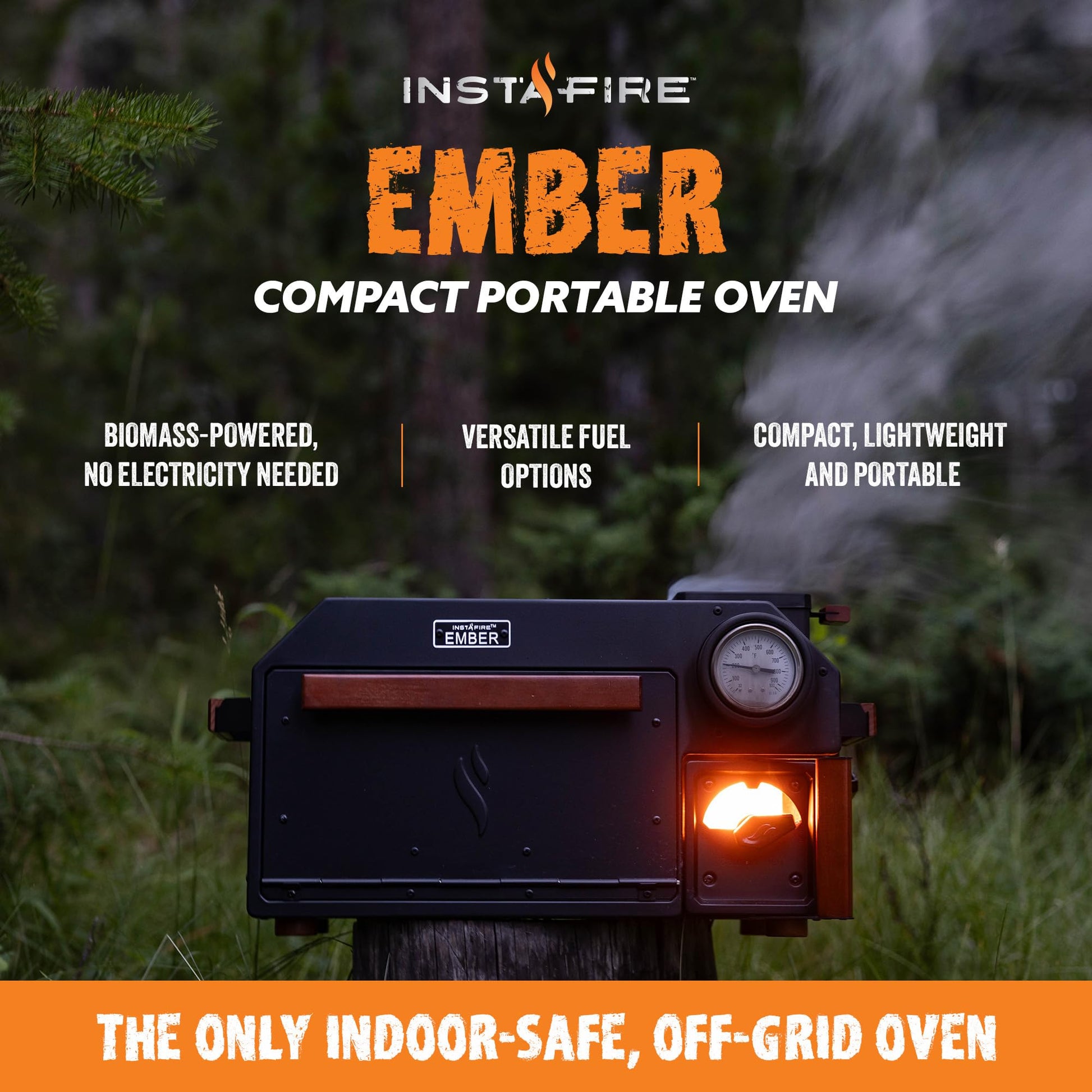 InstaFire Ember Oven (compacto, fuera de la red, camping, emergencia)