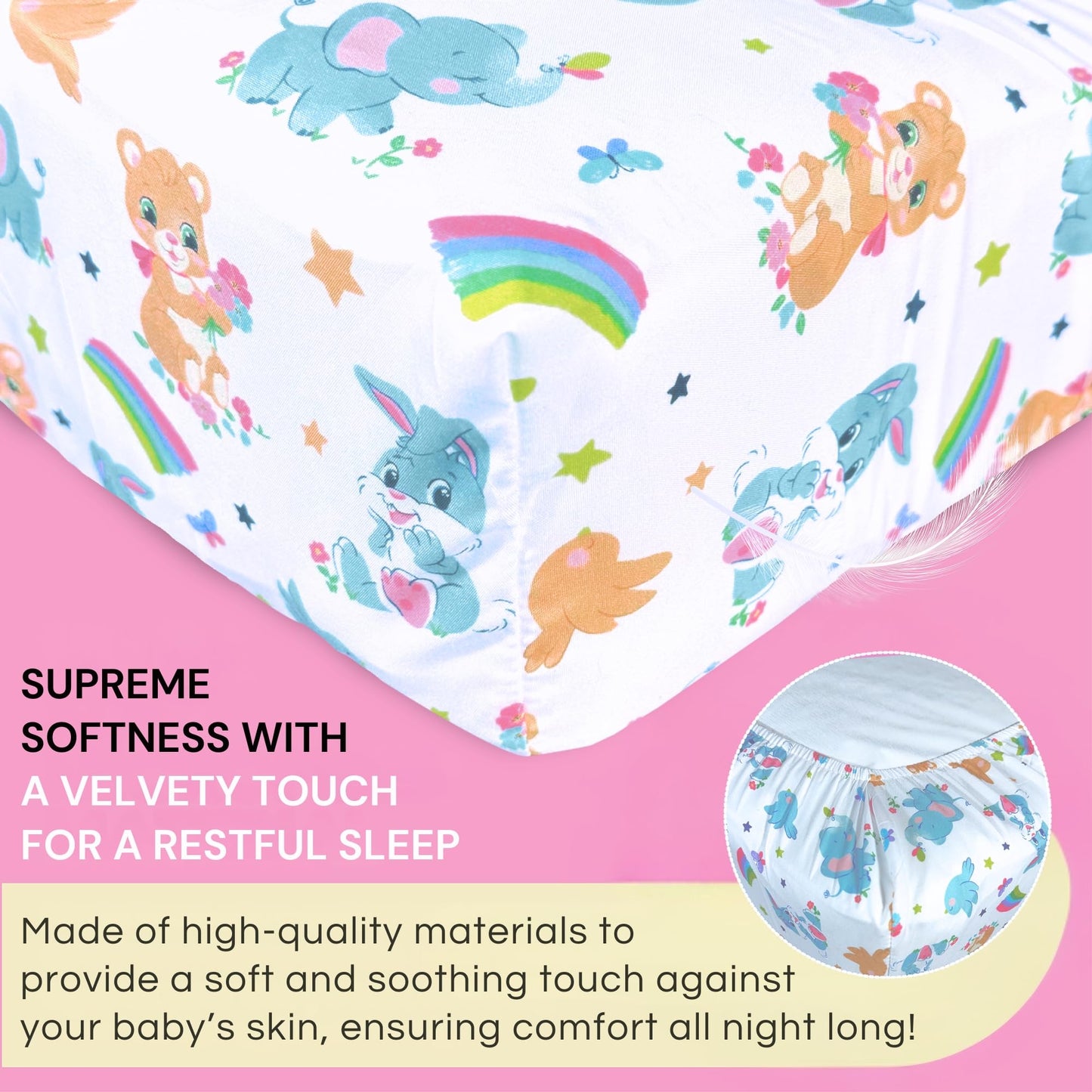 TrenD'Lay - Juego de ropa de cama para cuna de bebé y niña, juego de edredón de cuna para niñas, juego de cama de bebé, juego de cama de cuna para niña.