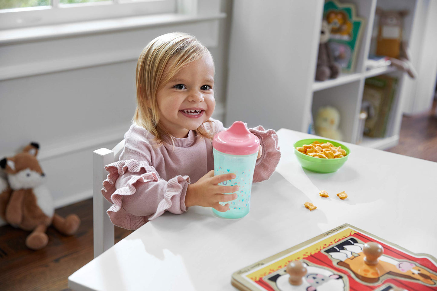 Gerber Graduates Advance Developmental Hard Spout Sippy Cup in Girl Colors, 10-Ounce (Pack of 4)
