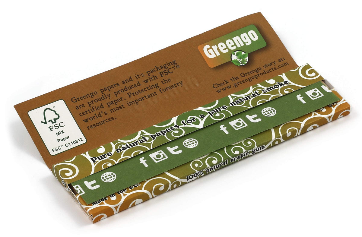 Papel de Fumar Greengo King Slim Natural 100% 14 g/m2 Sin Cloro