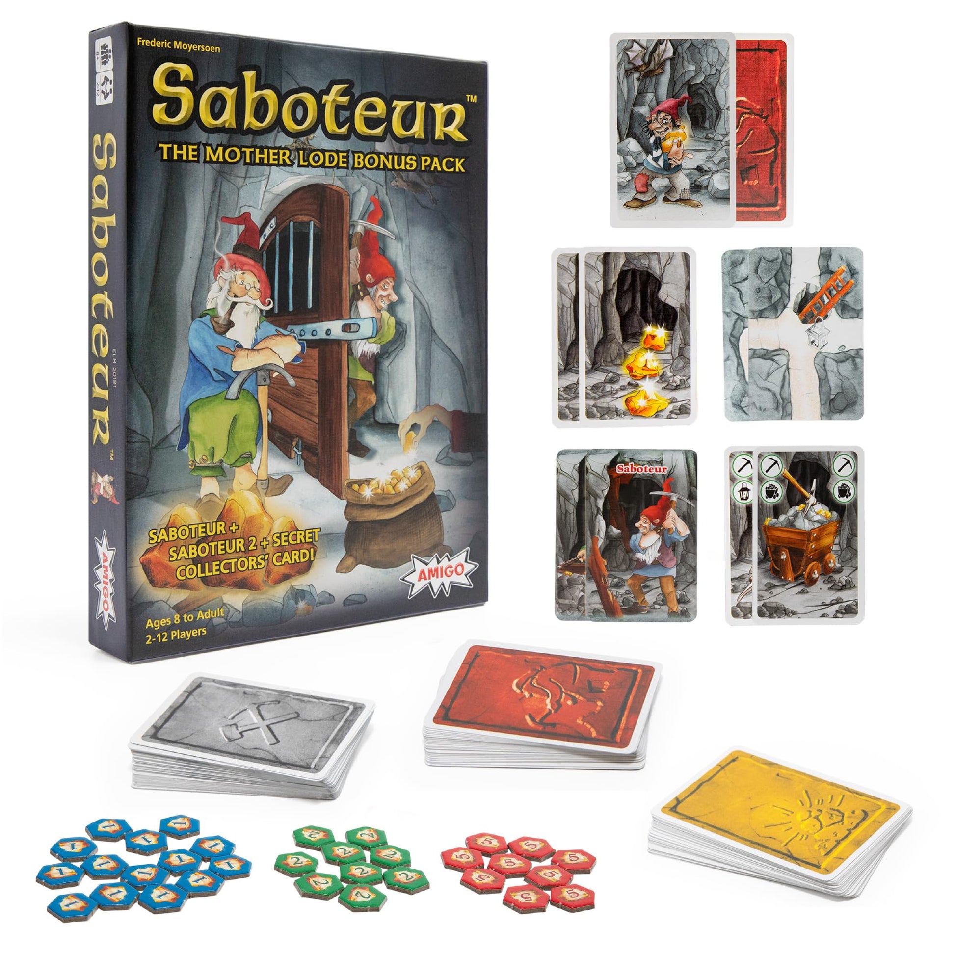 AMIGO Saboteur Mother Lode - Juego de Cartas con Saboteur, Saboteur 2 y Tarjeta de coleccionista Secreta, Color Azul Exclusivo de Amazon