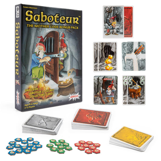 AMIGO Saboteur Mother Lode - Juego de Cartas con Saboteur, Saboteur 2 y Tarjeta de coleccionista Secreta, Color Azul Exclusivo de Amazon