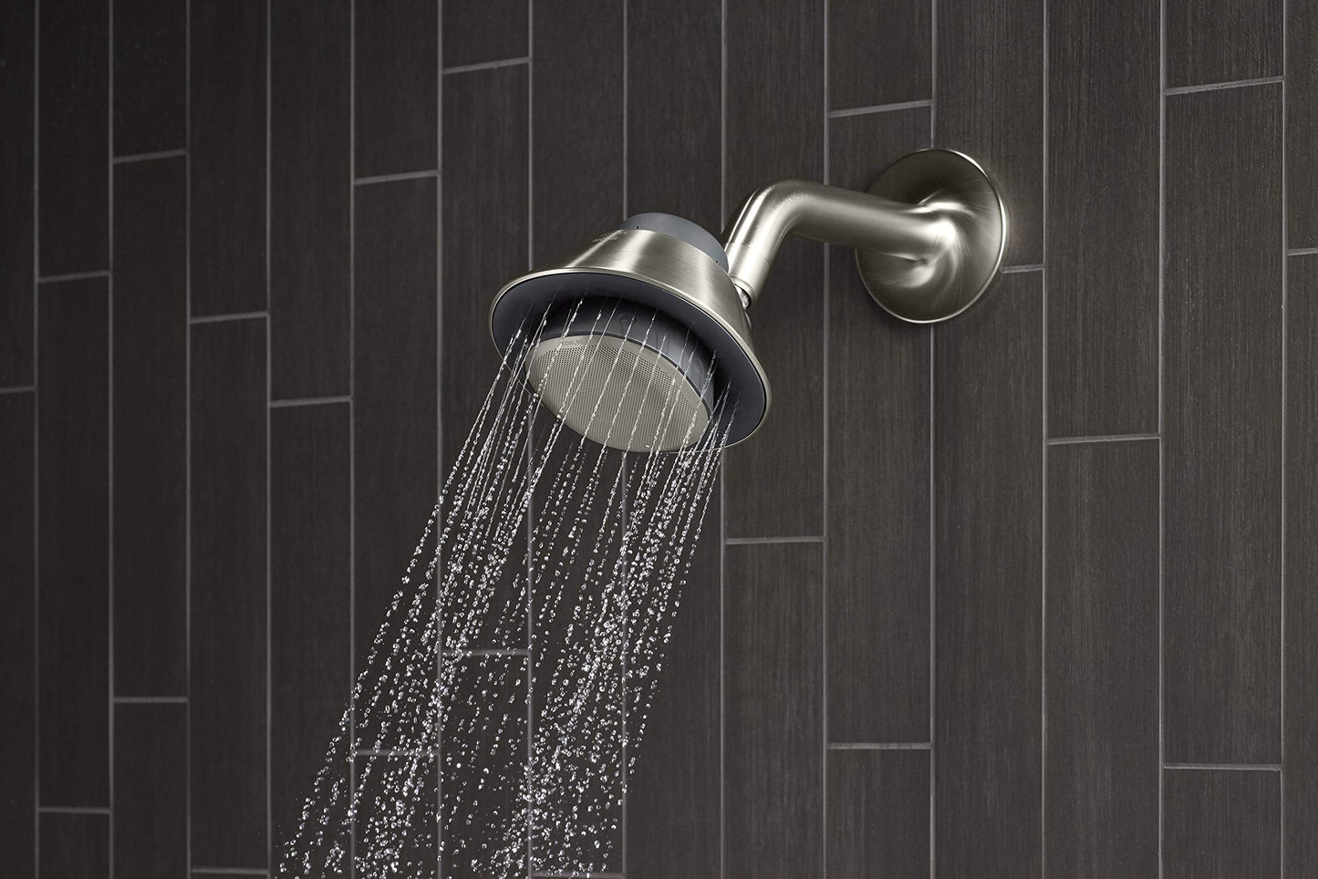 Kohler Moxie - Altavoz inalámbrico Bluetooth impermeable, 1.75 gpm, níquel cepillado