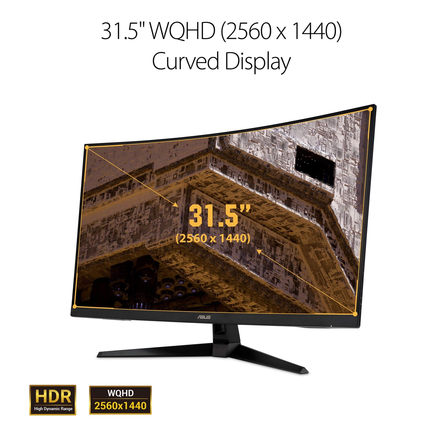 Asus Monitor gamer VG32VQ1B, 31.5" WQHD, 165 Hz, 1 ms, FreeSync Premium/ Adaptive-sync, Extreme Low Motion Blur, HDR10, HDMI, DisplayPort
