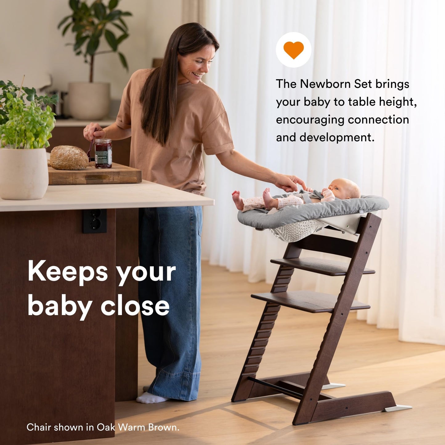 Silla Tripp Trapp de Stokke con Newborn Set (Gris) - Para recién nacidos hasta 9 kilos - Acogedor, seguro y fácil de usar