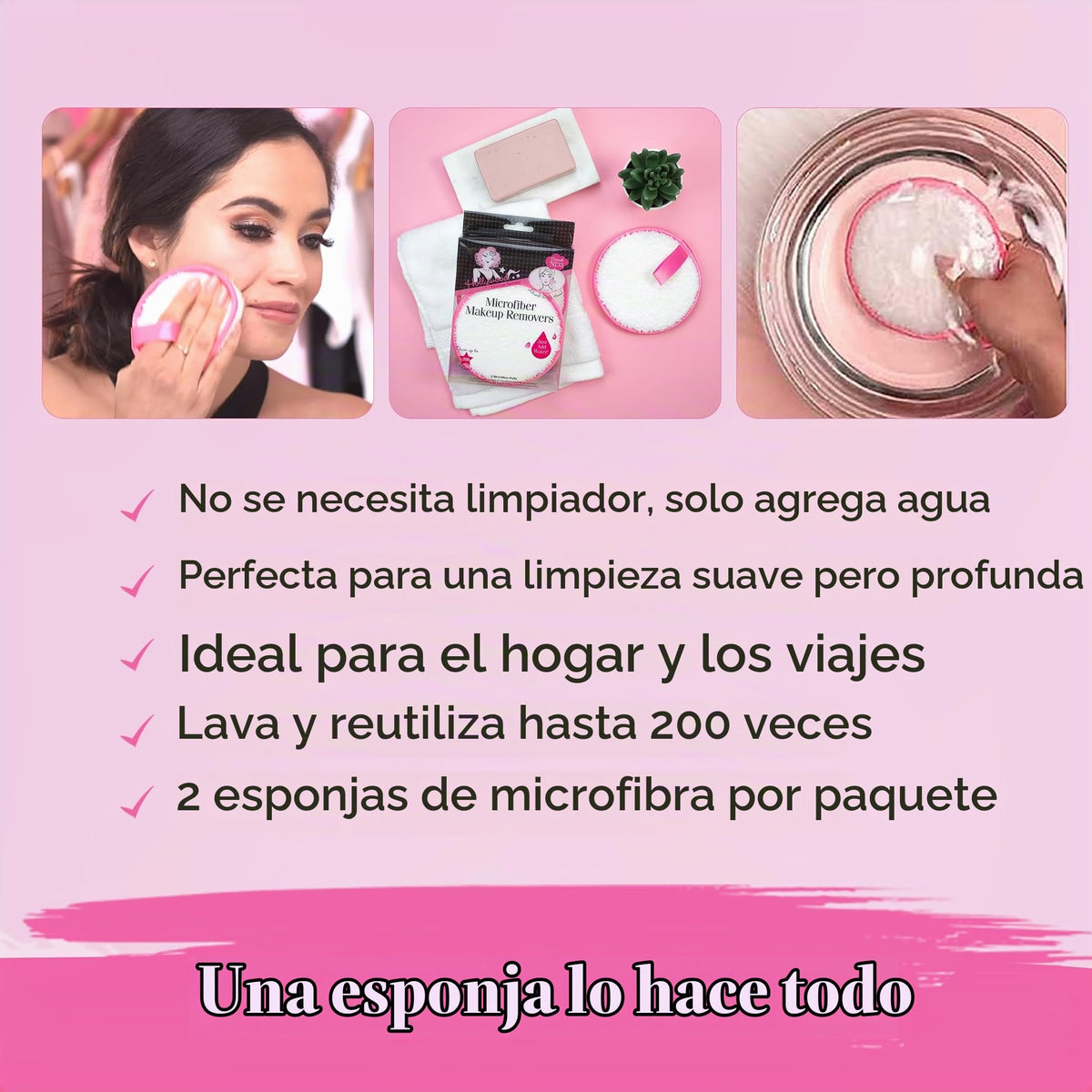 Almohadillas Reusables Hollywood Fashion Secrets Microfibra Suaves y Resistentes
